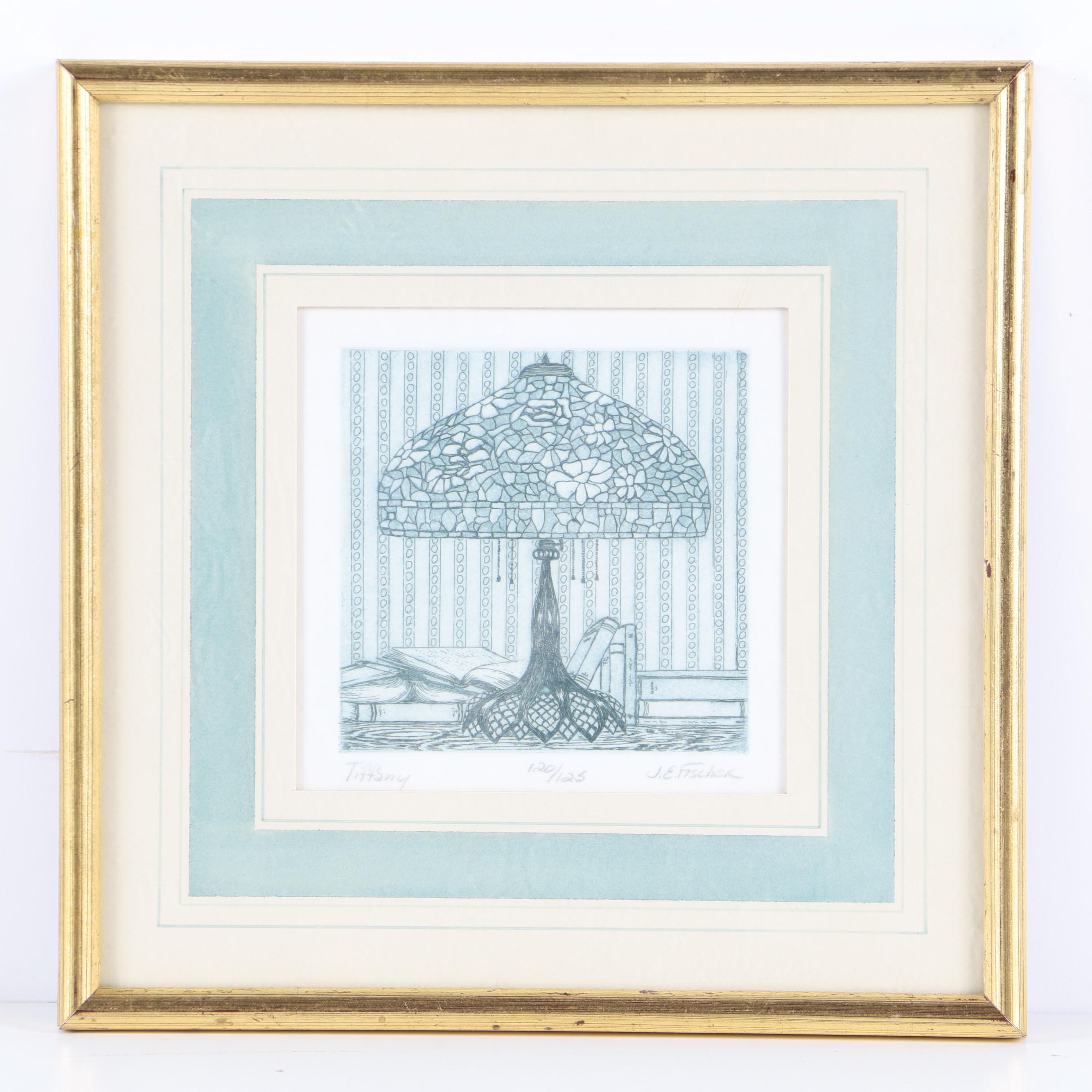 J.E. Fischer Limited Edition Still Life Etching on Paper "Tiffany"