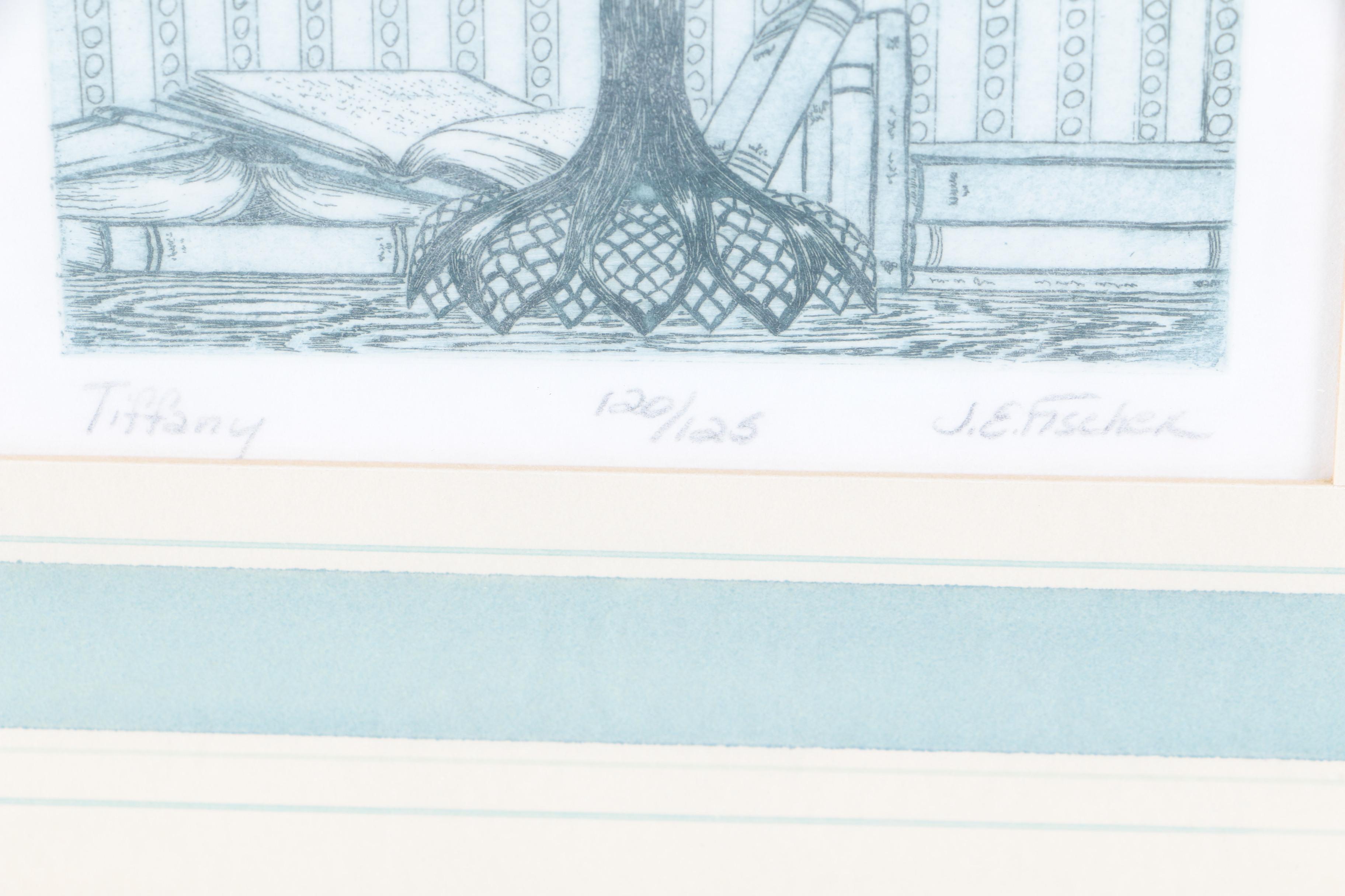 J.E. Fischer Limited Edition Still Life Etching on Paper "Tiffany"