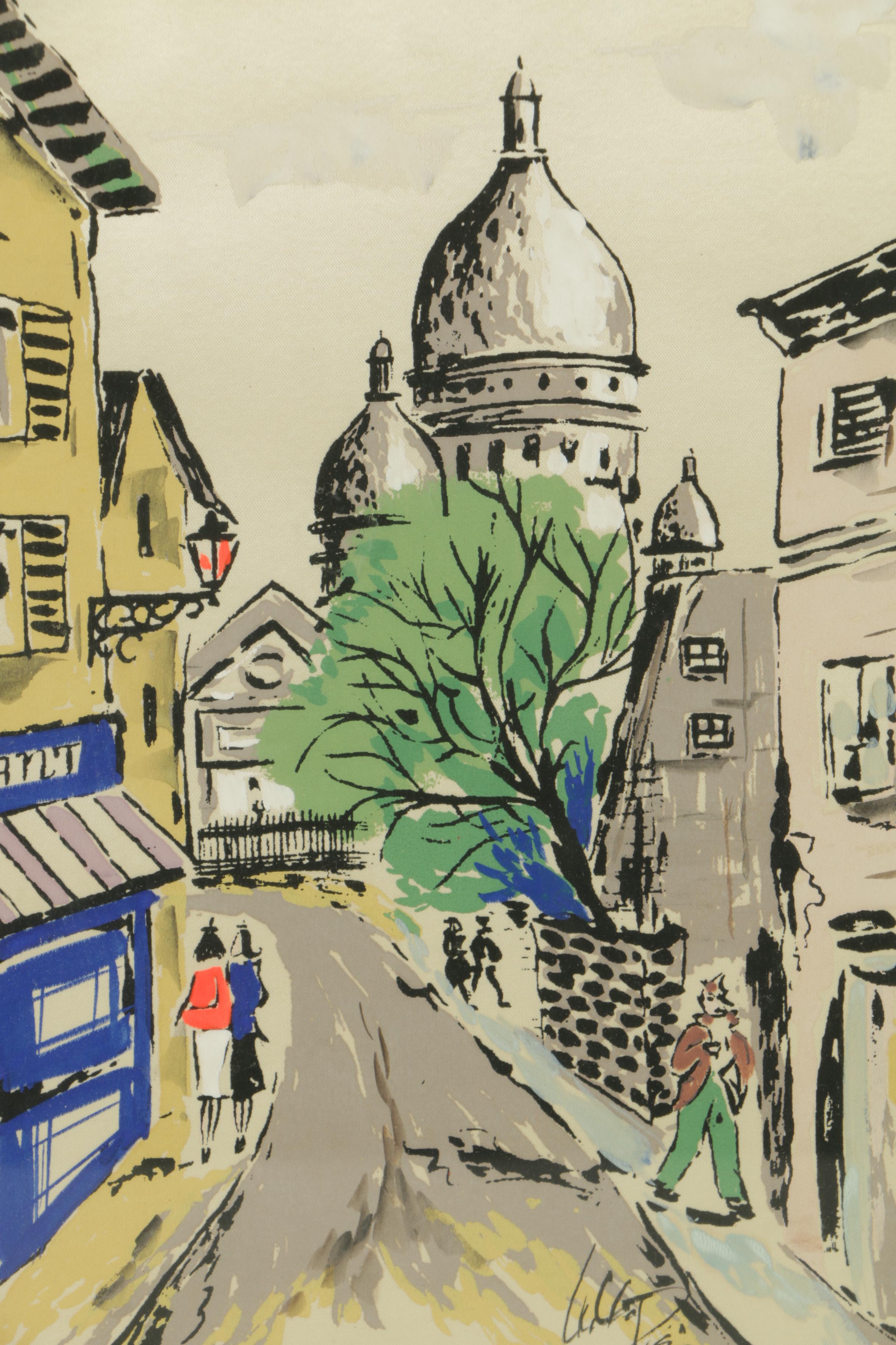 Gouache Painting of a City Street