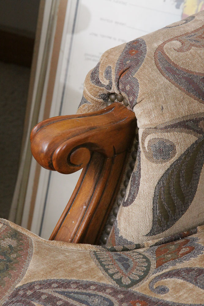 Michael Handler Arm Chairs and Ottoman