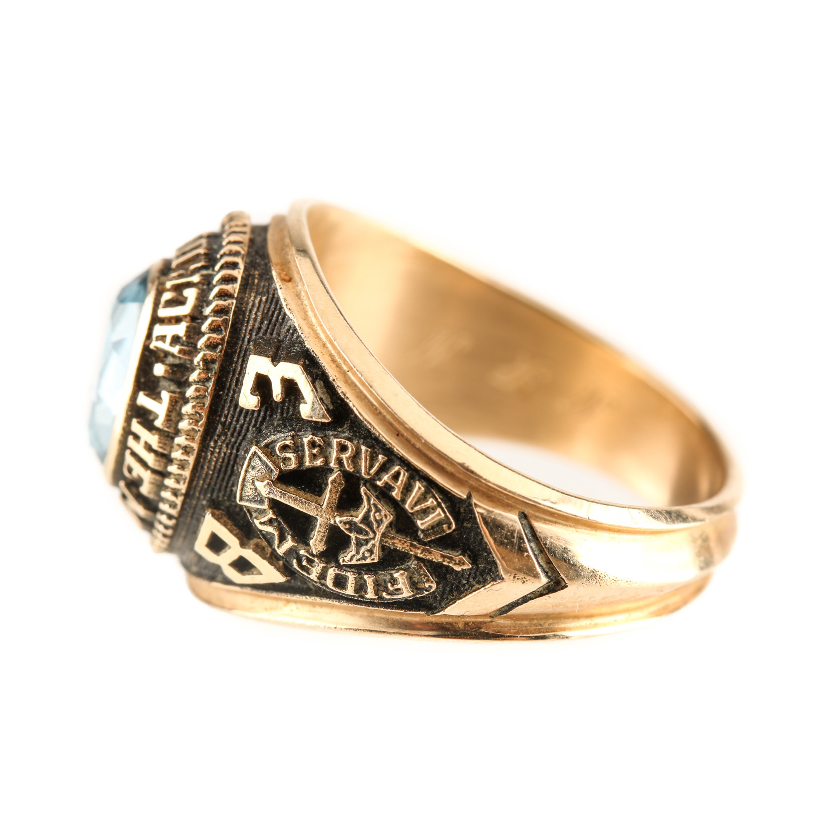 Herff Jones 10K Yellow Gold Spinel Class Ring