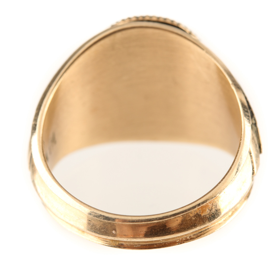 Herff Jones 10K Yellow Gold Spinel Class Ring