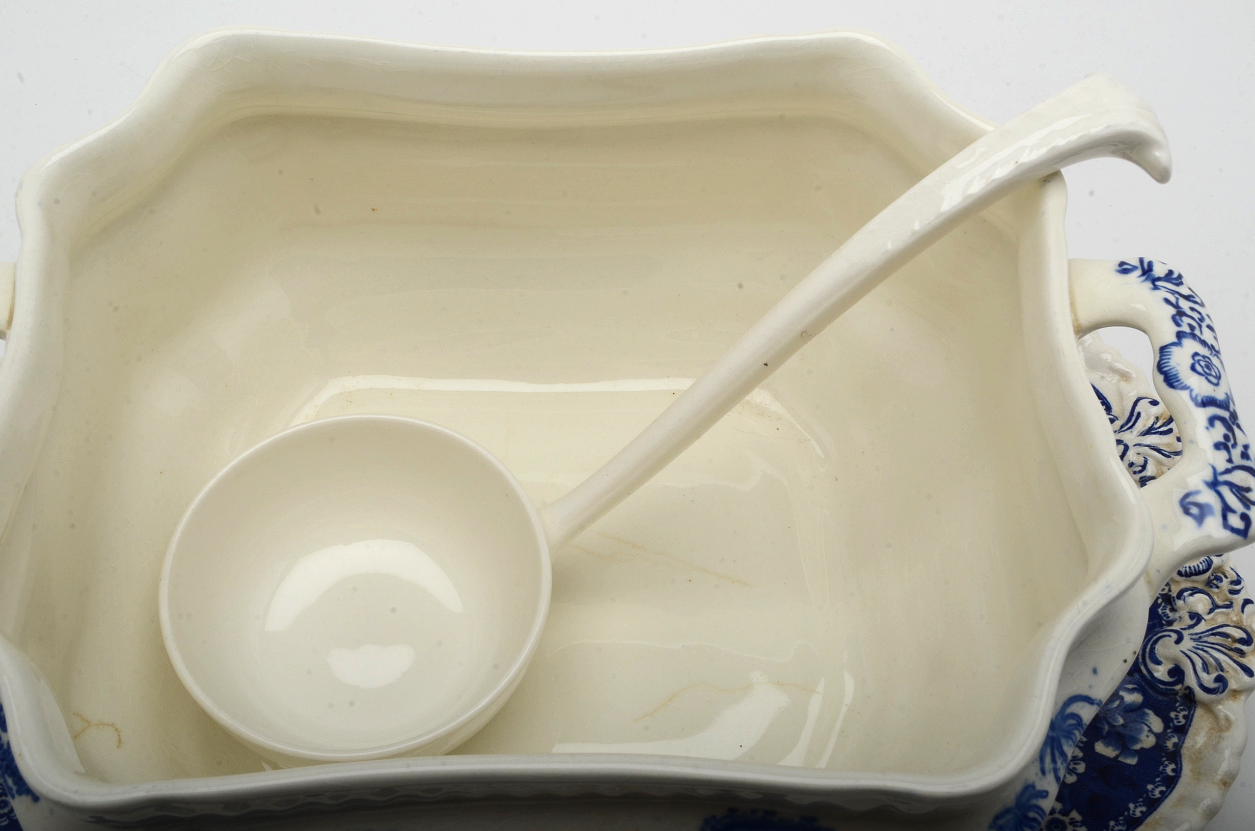 "Spode Tower"  Copeland Spode Transferware Soup Tureen, Tray  and White Ladle