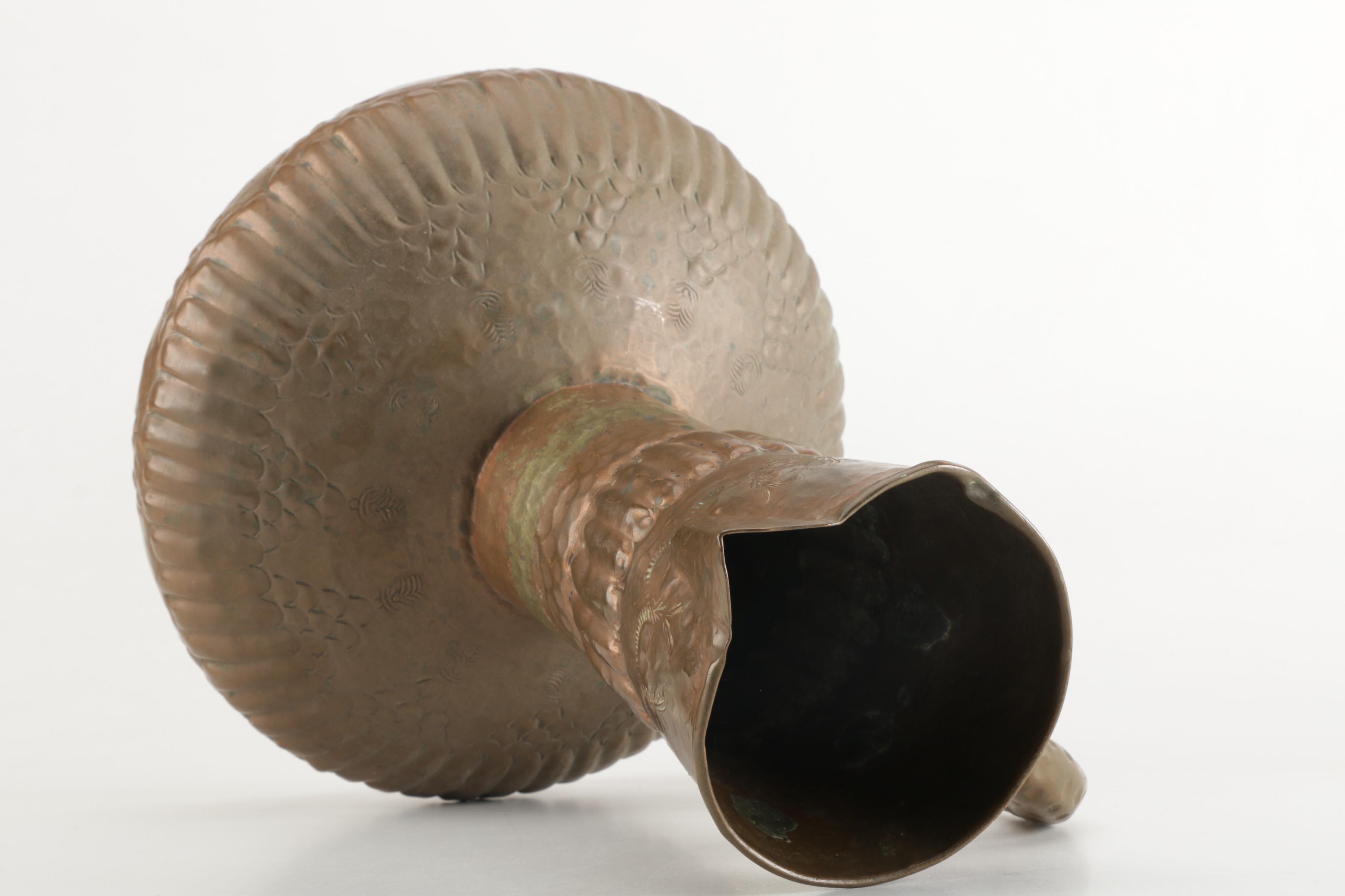 Hammered Copper Tone Metal Ewer