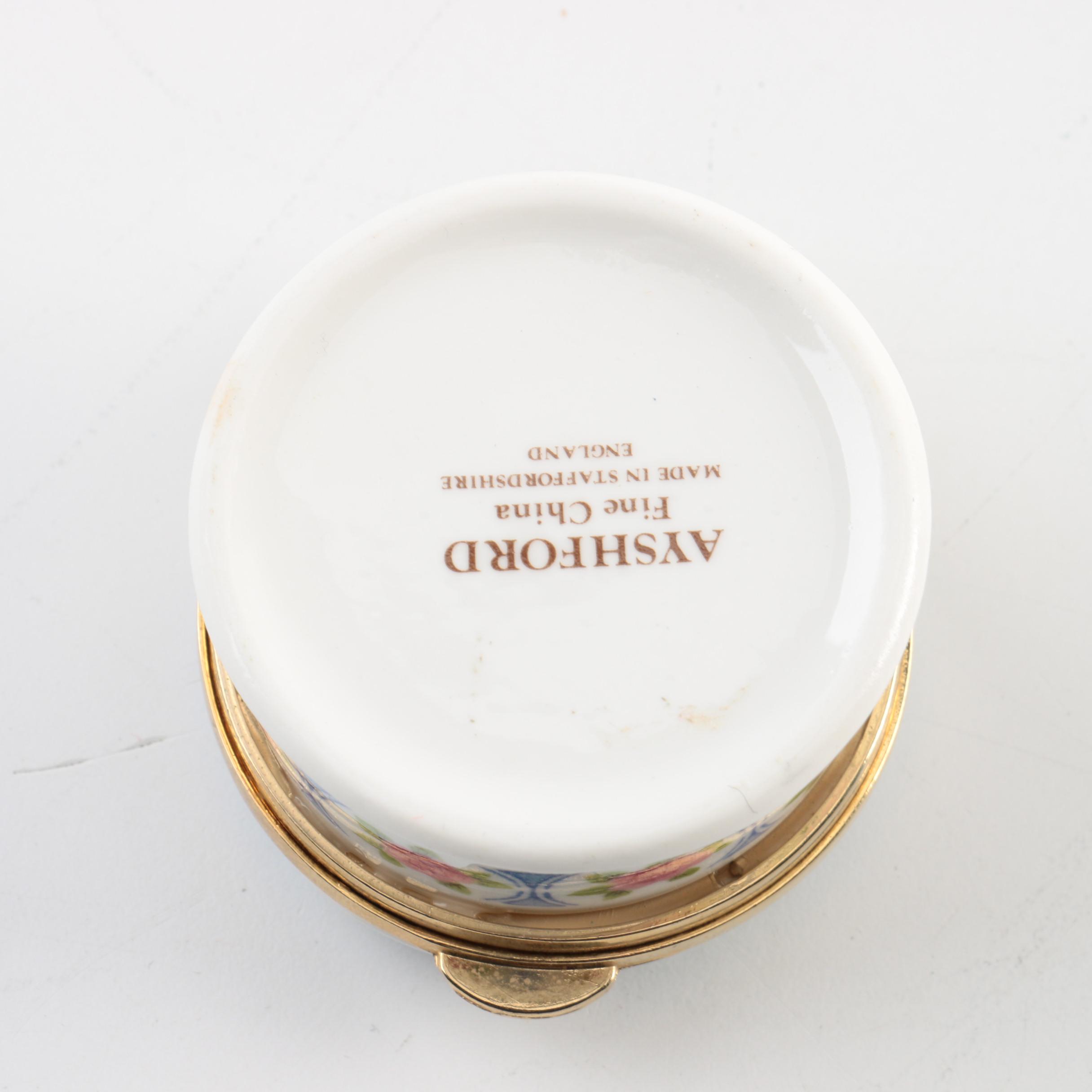 Limoges and Other Porcelain, Pewter and Enamel Trinket Boxes