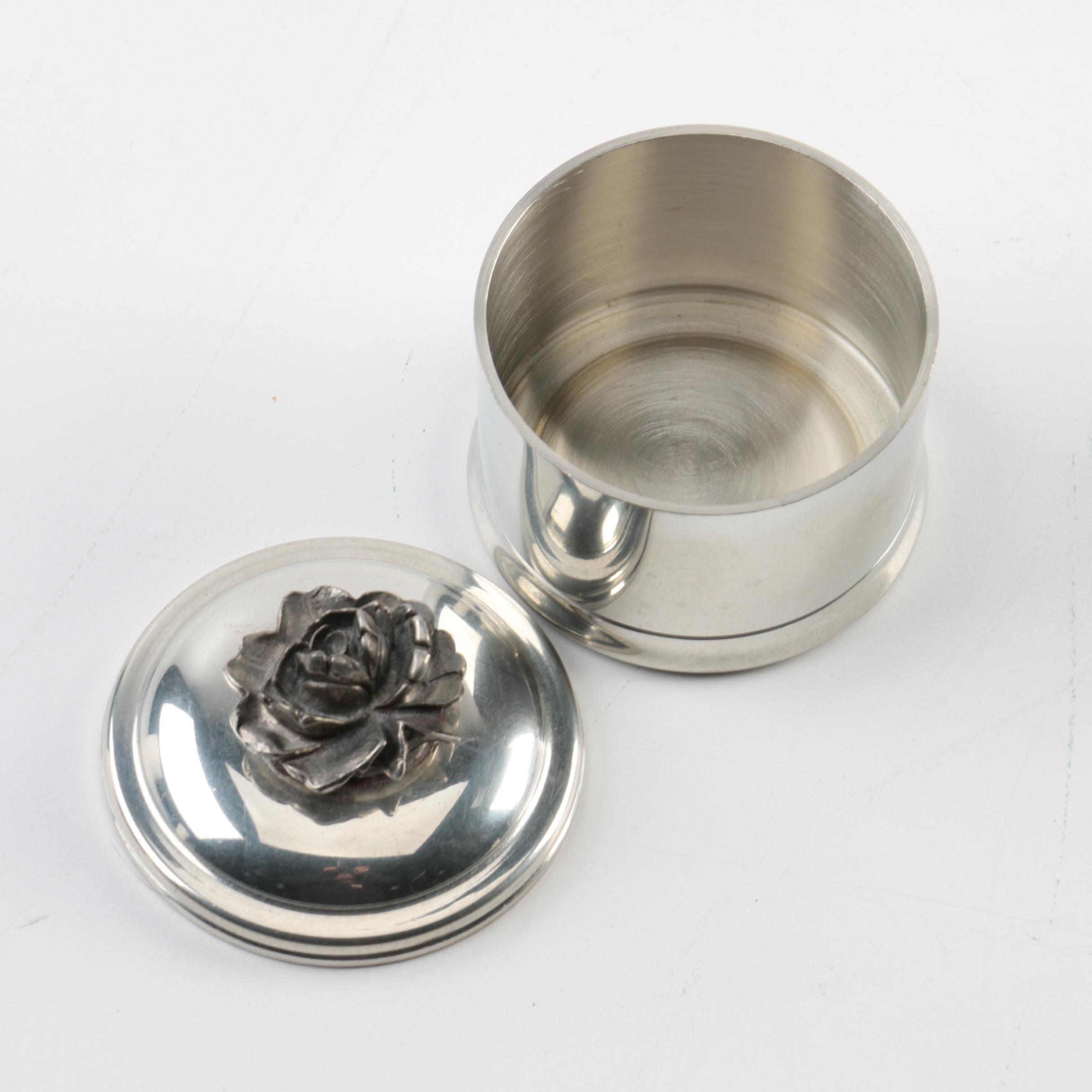 Limoges and Other Porcelain, Pewter and Enamel Trinket Boxes