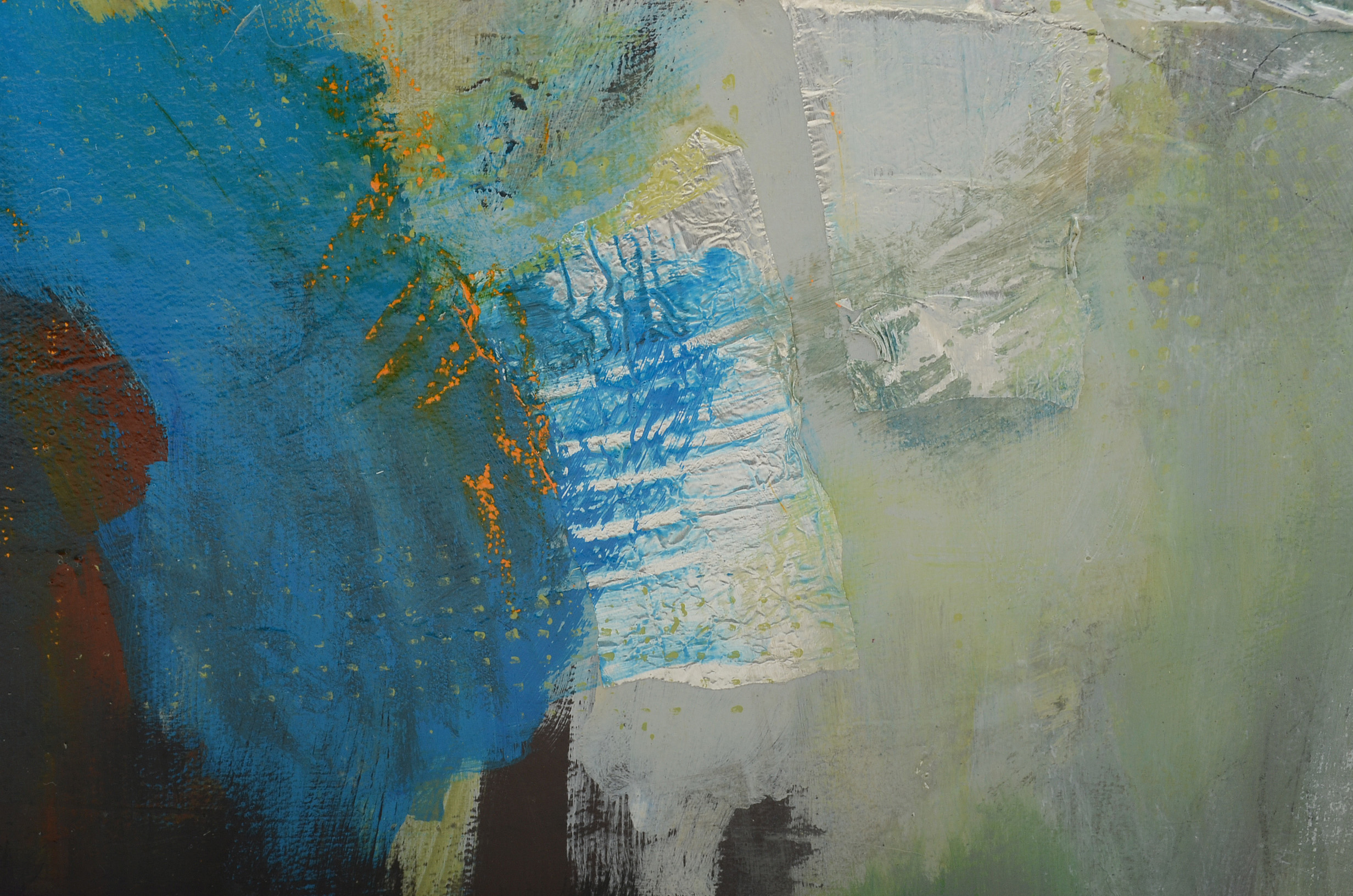 Abstract Mixed Media on Canvas "Other Worlds"