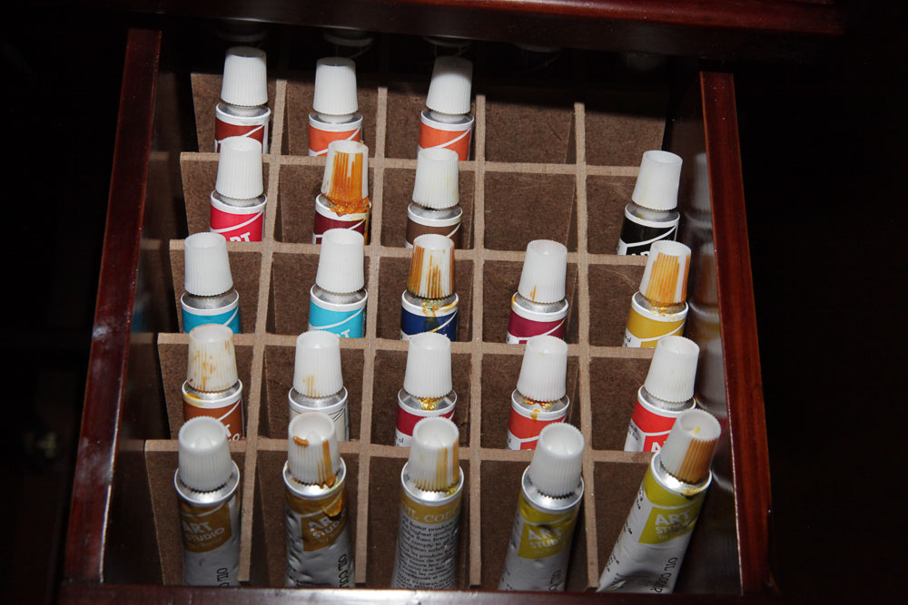 Wooden Easel and Supplies