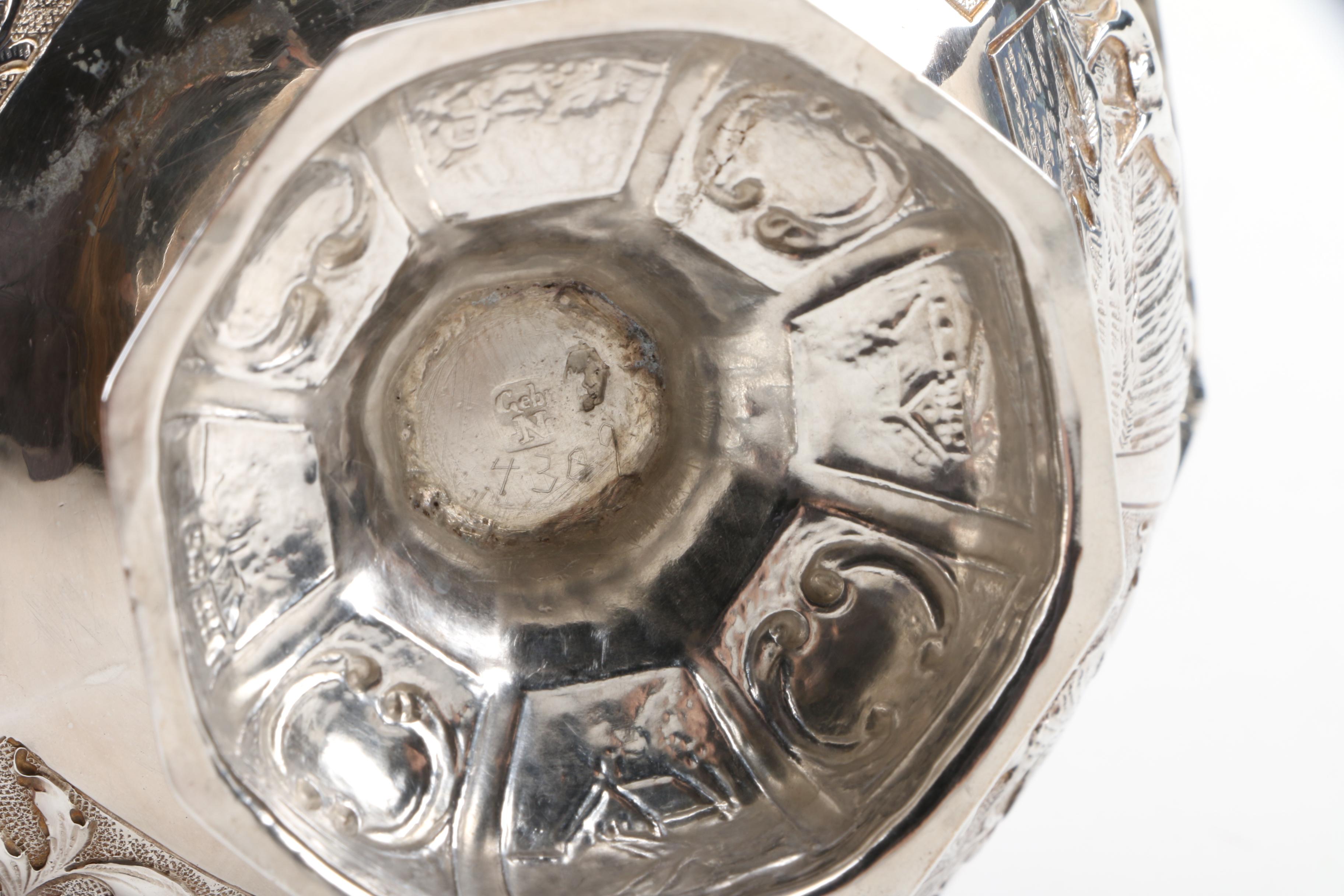 Dutch Repoussé 835 Silver Footed Bowl