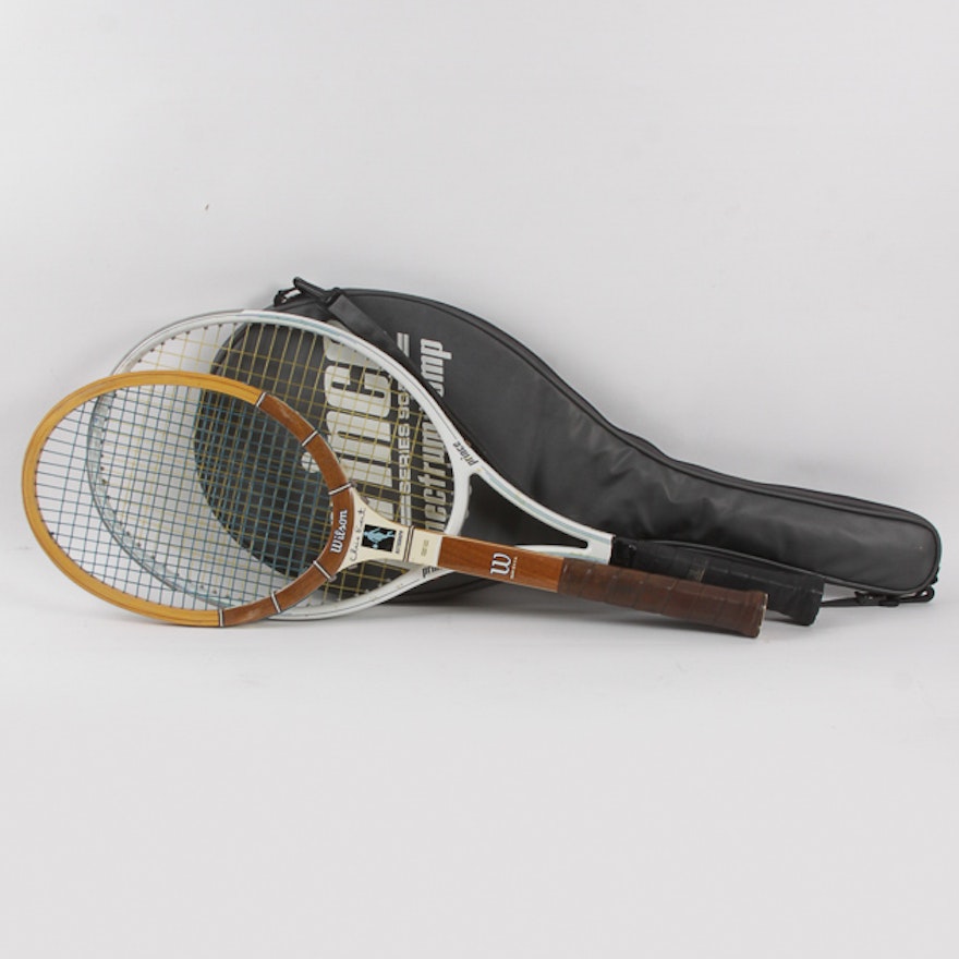 Vintage Wilson Tennis and Prince Tennis Rackets