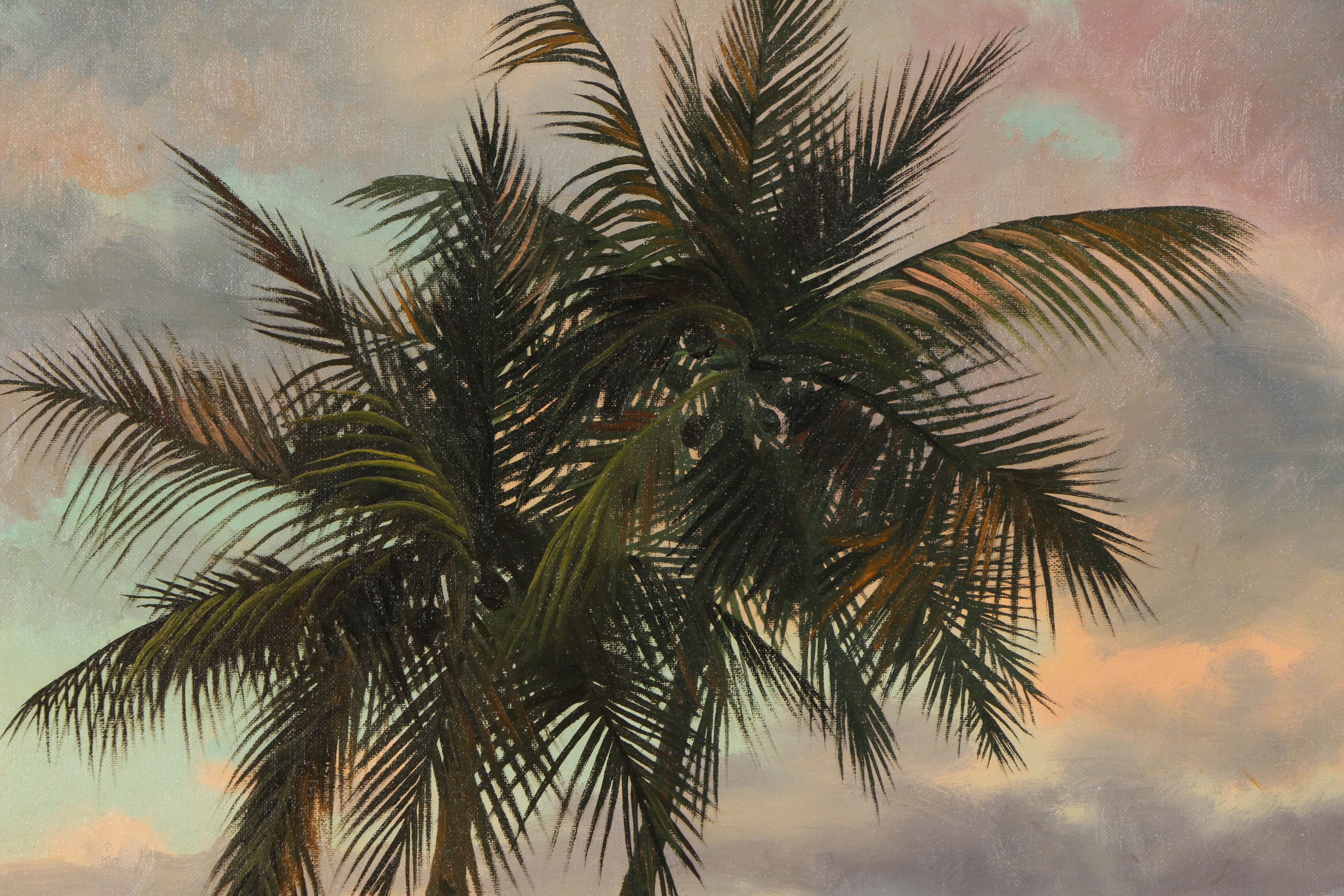 William Tyler Marks Oil Painting on Panel "Coastline Near Nanakuli..."