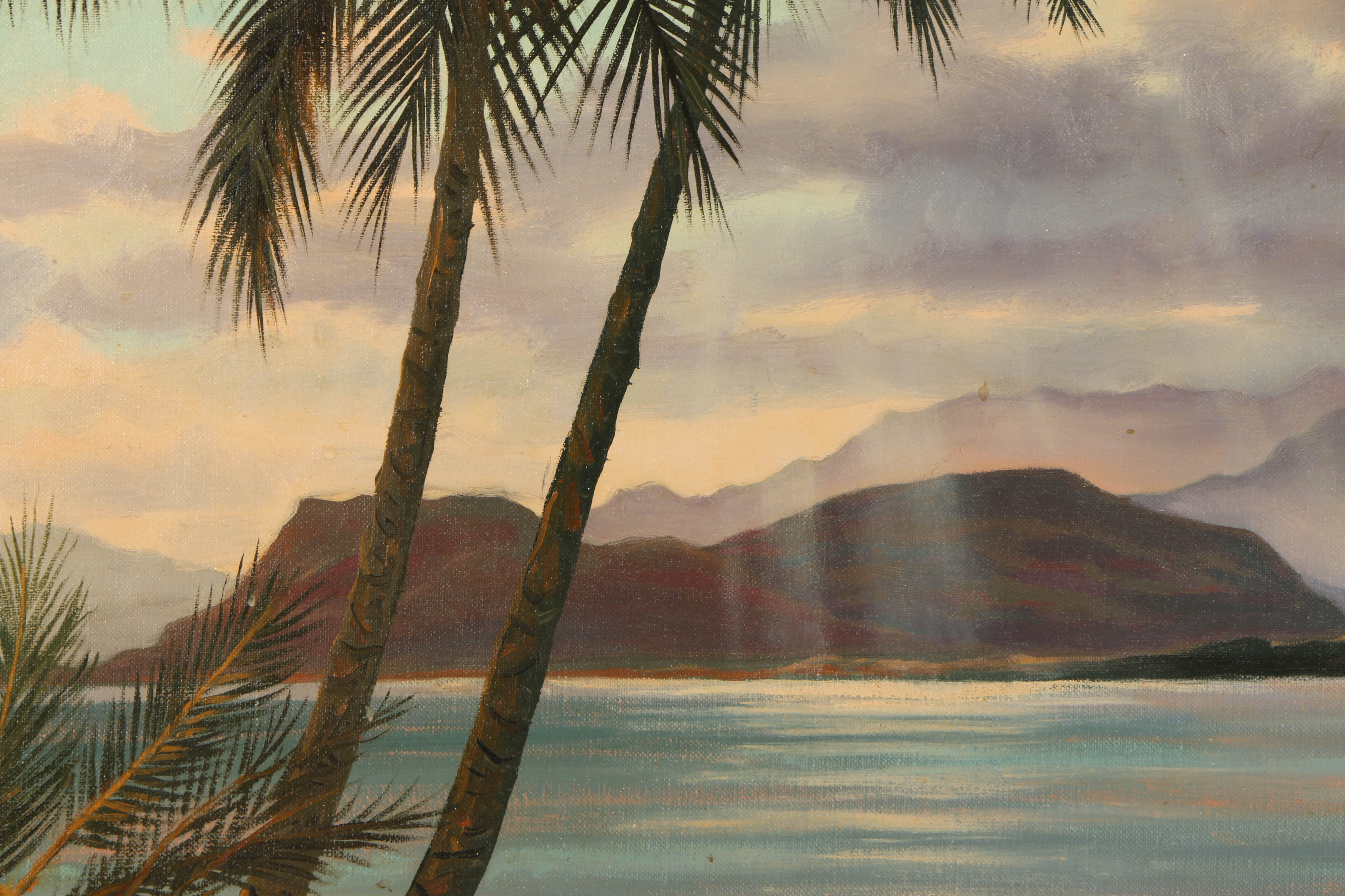 William Tyler Marks Oil Painting on Panel "Coastline Near Nanakuli..."