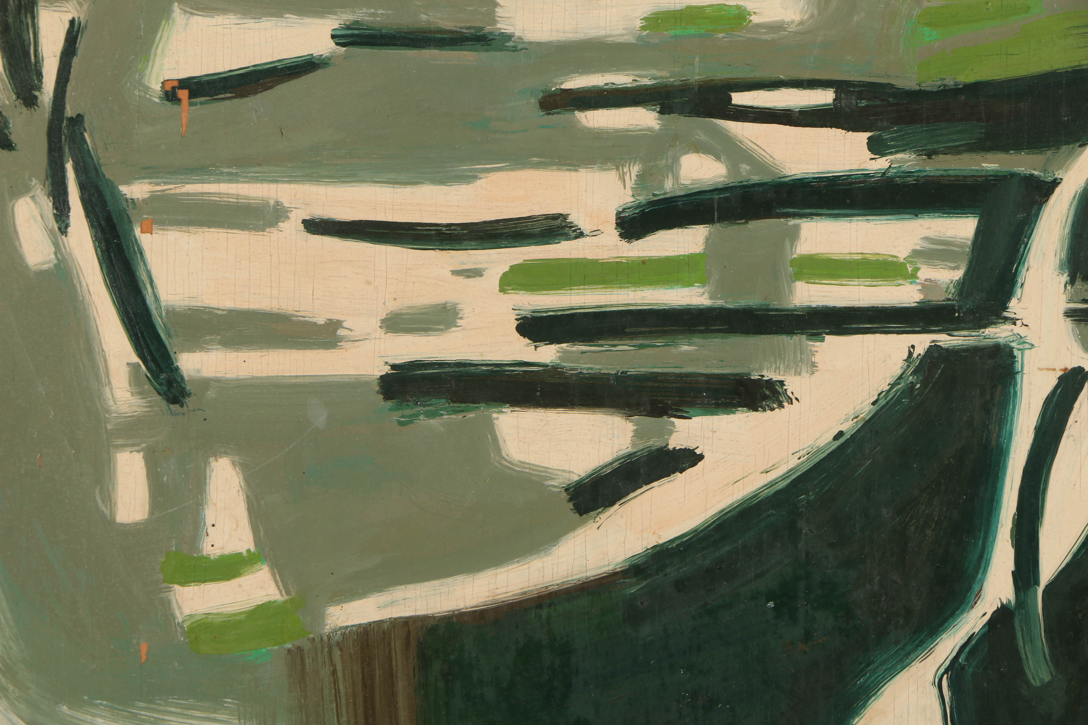 Eli Karpel Oil Painting on Panel of Abstract Scene