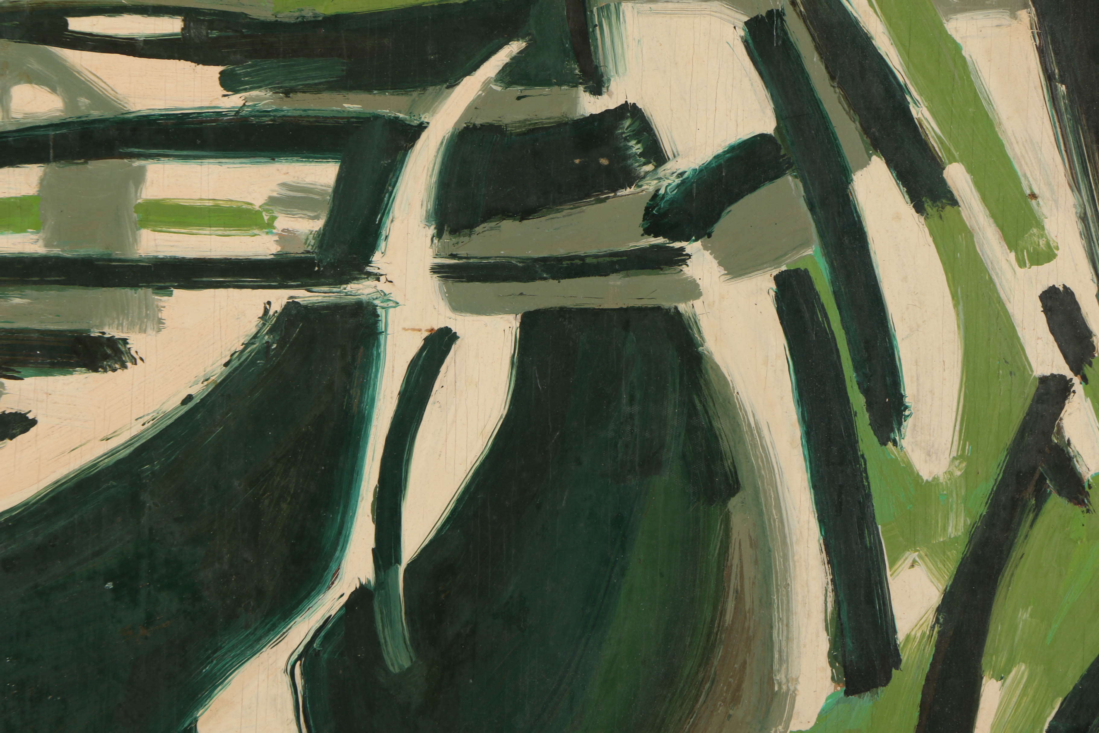 Eli Karpel Oil Painting on Panel of Abstract Scene