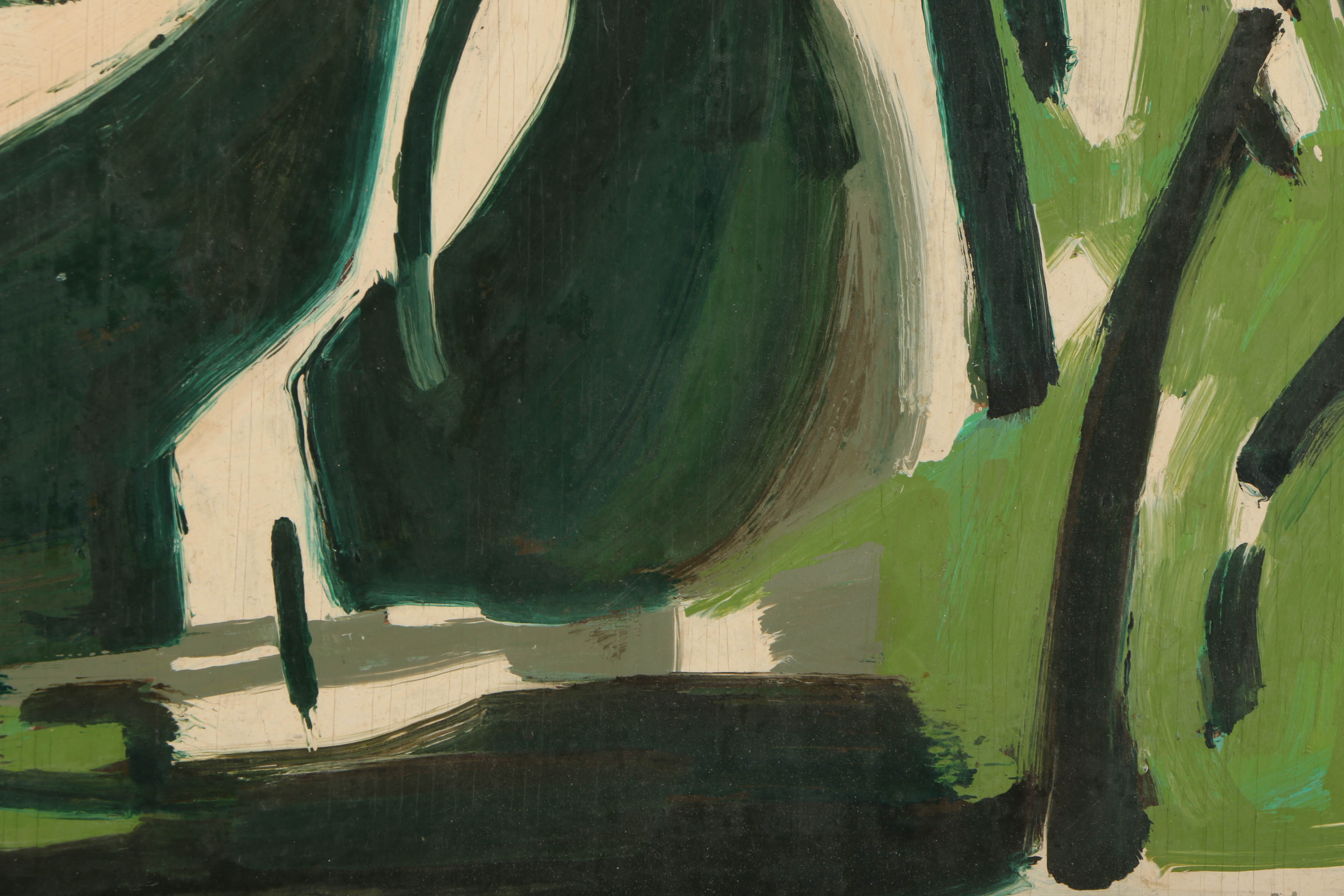 Eli Karpel Oil Painting on Panel of Abstract Scene