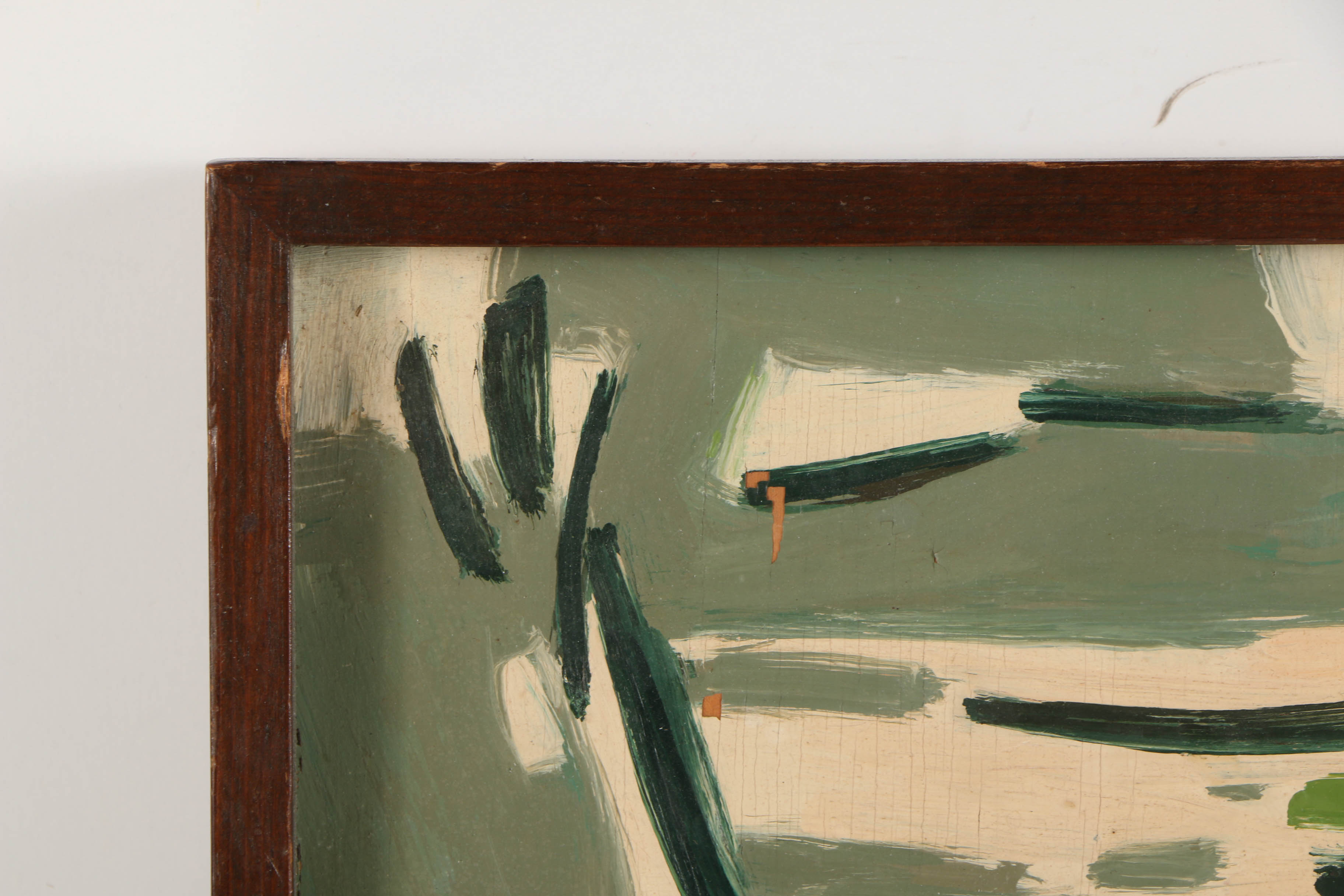 Eli Karpel Oil Painting on Panel of Abstract Scene