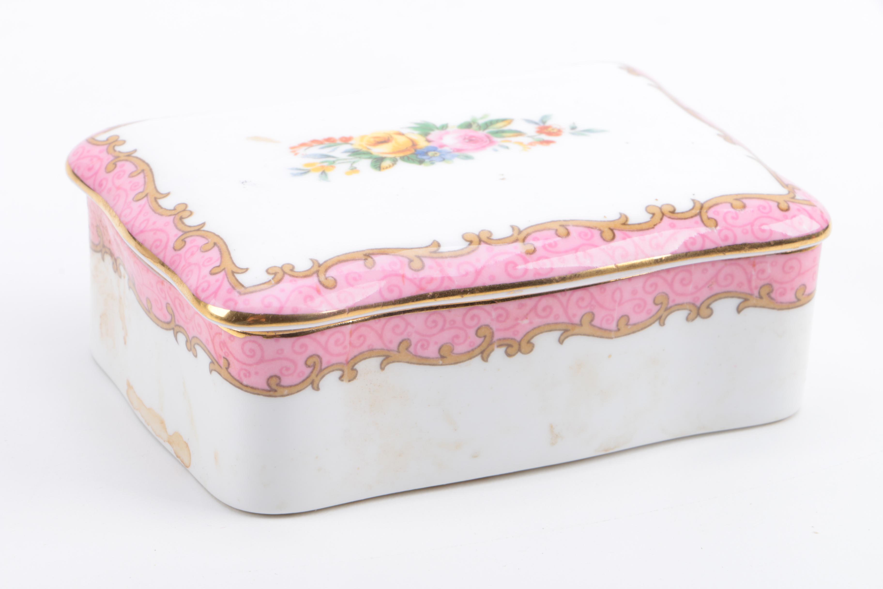 Vintage Crown Staffordshire Porcelain Vanity Accessories