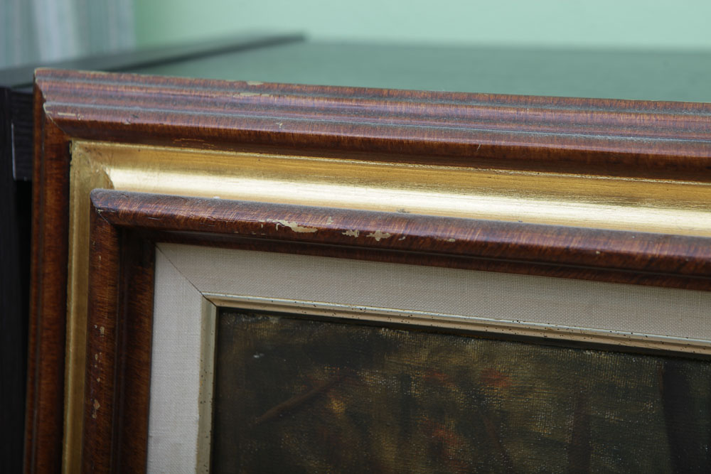 E.F.C. Oil Painting of a Winter Landscape