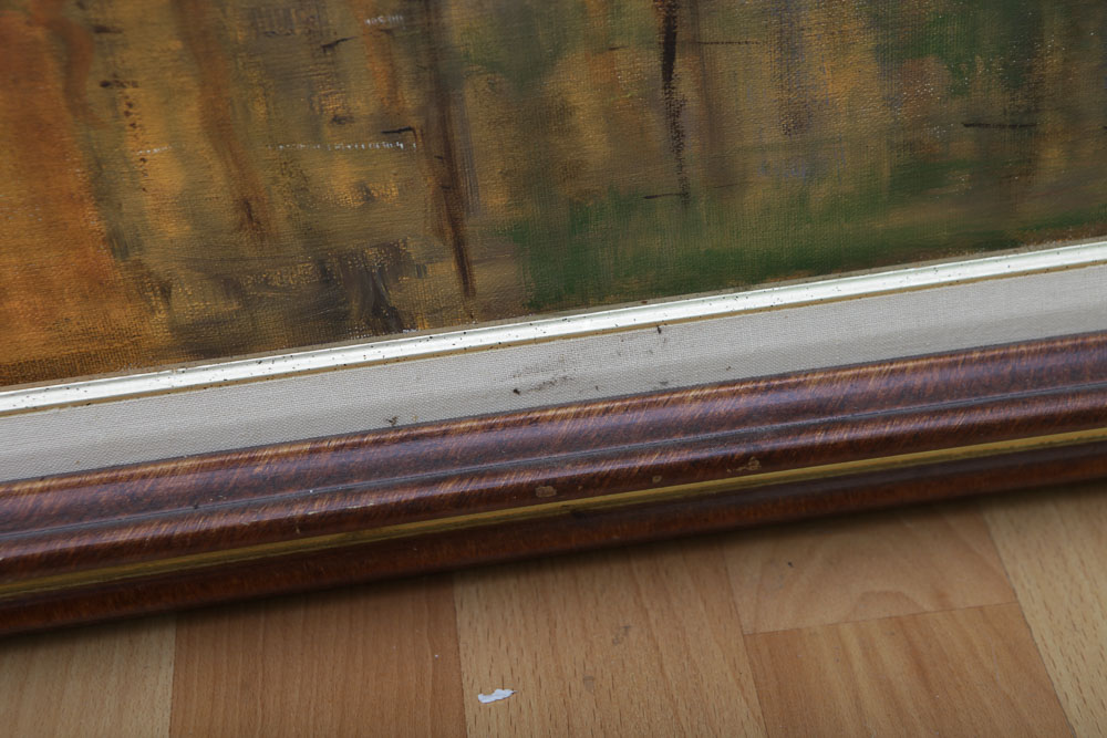 E.F.C. Oil Painting of a Winter Landscape