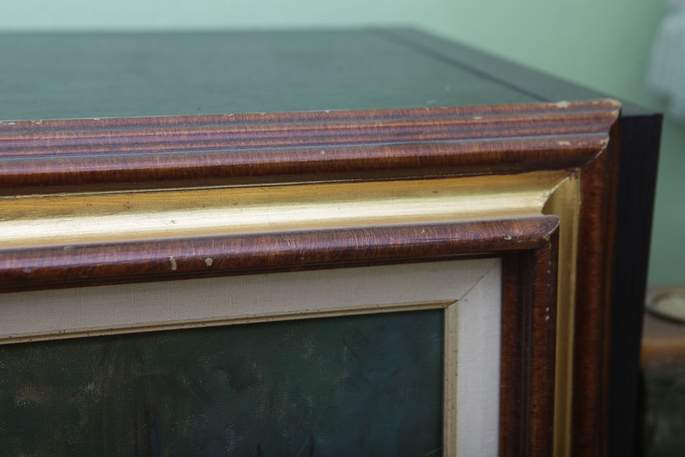 E.F.C. Oil Painting of a Winter Landscape