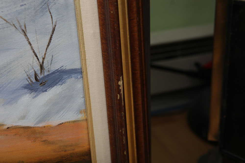 E.F.C. Oil Painting of a Winter Landscape