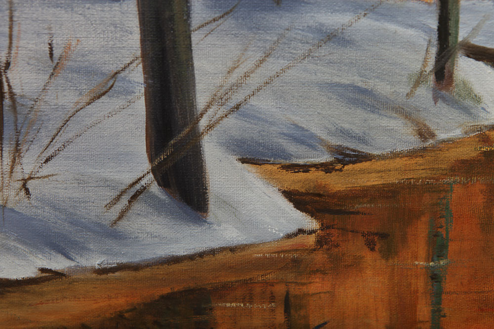 E.F.C. Oil Painting of a Winter Landscape