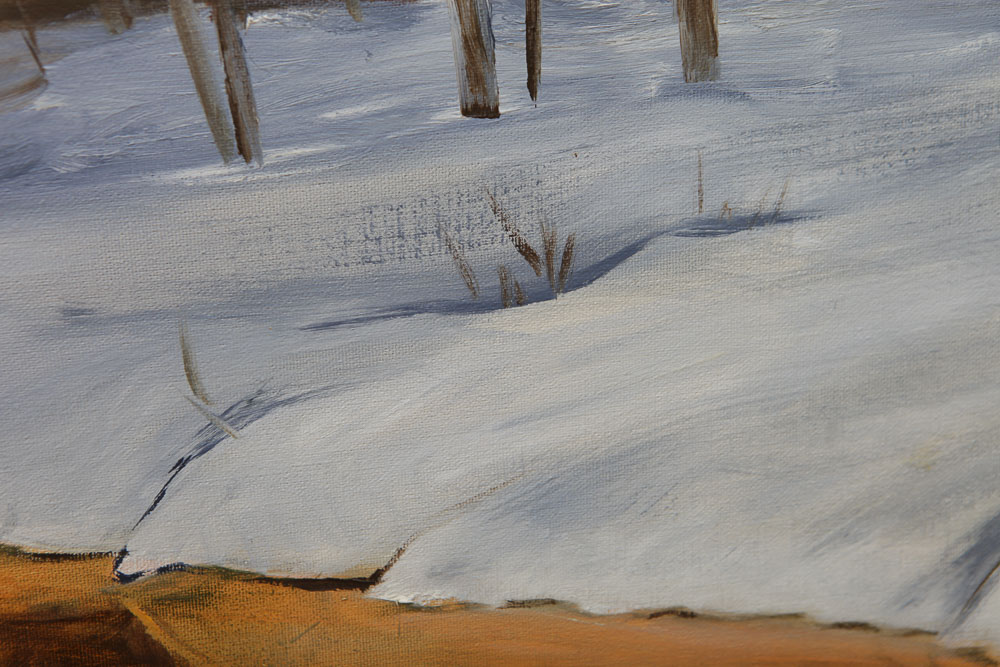 E.F.C. Oil Painting of a Winter Landscape