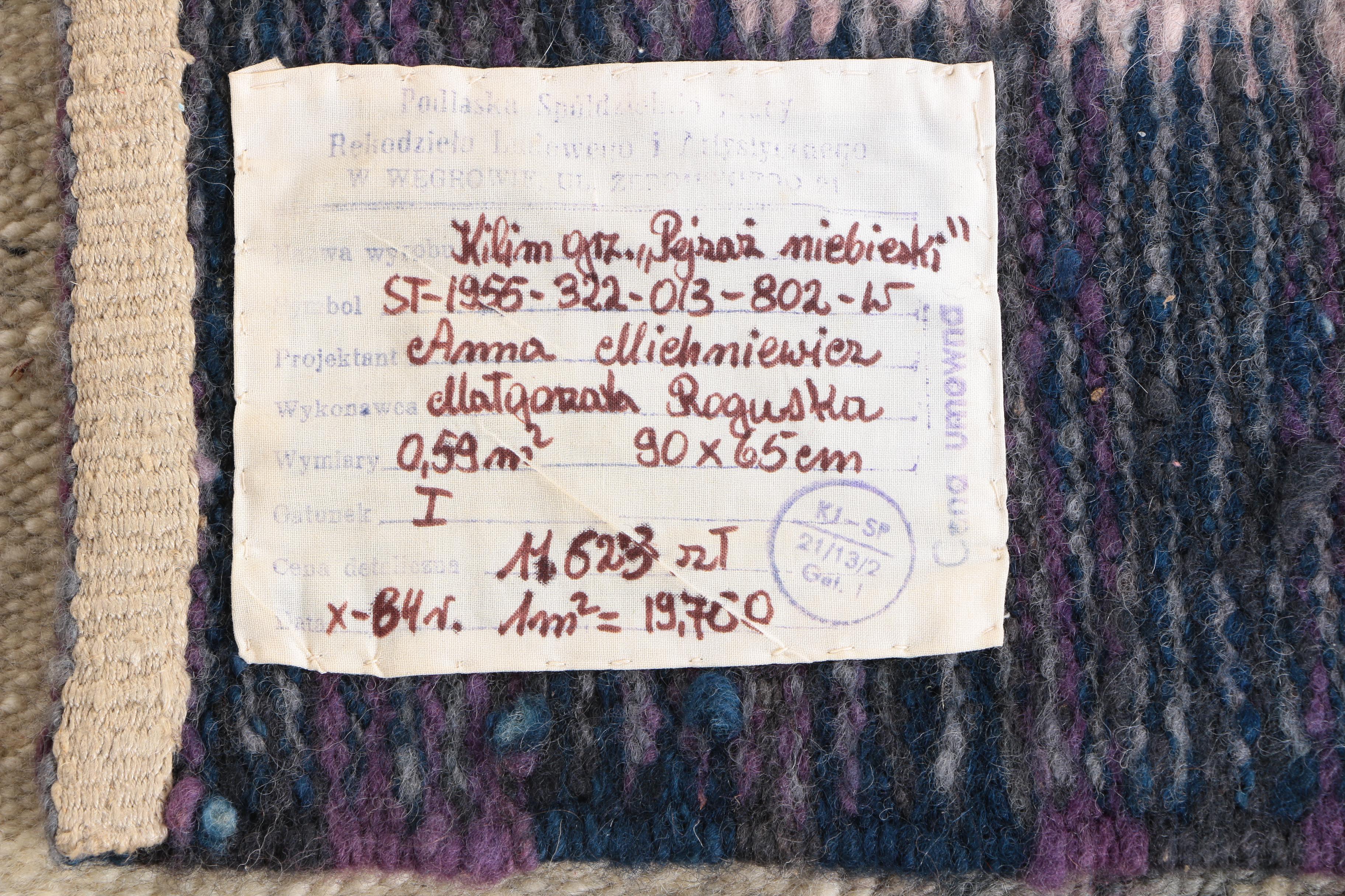 Vintage Handwoven Polish Cepelia Accent Rug