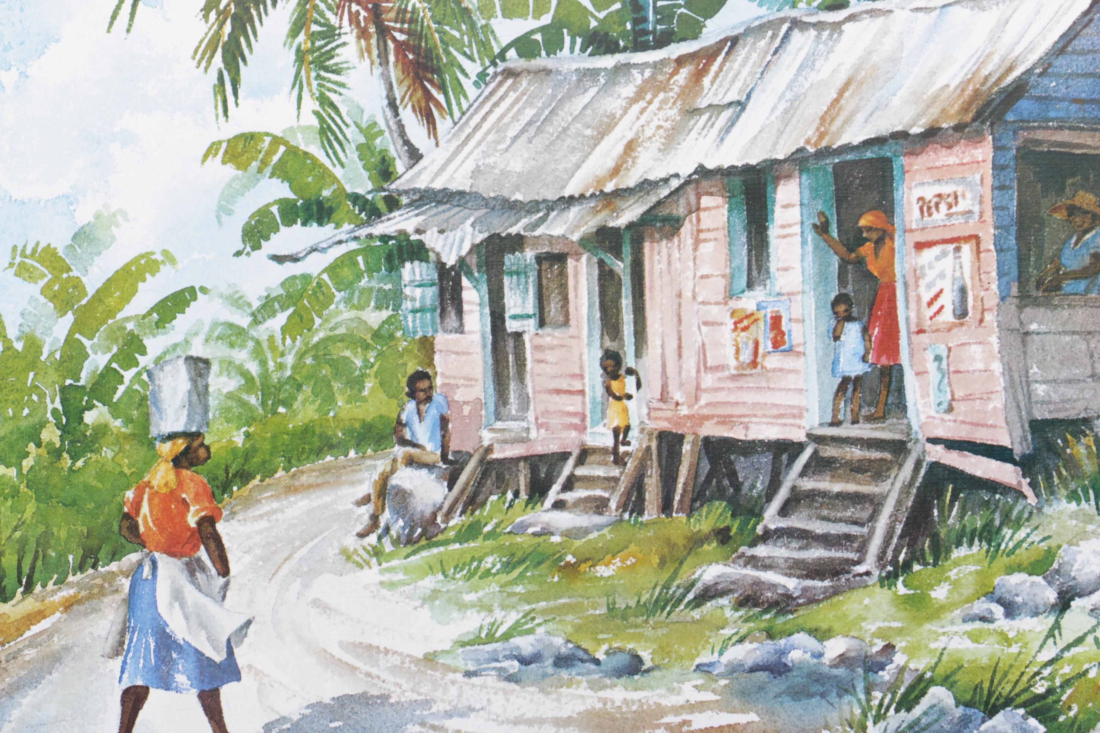 Pair of Reproduction Prints After Margaret K Rhodes's Jamaican Paintings