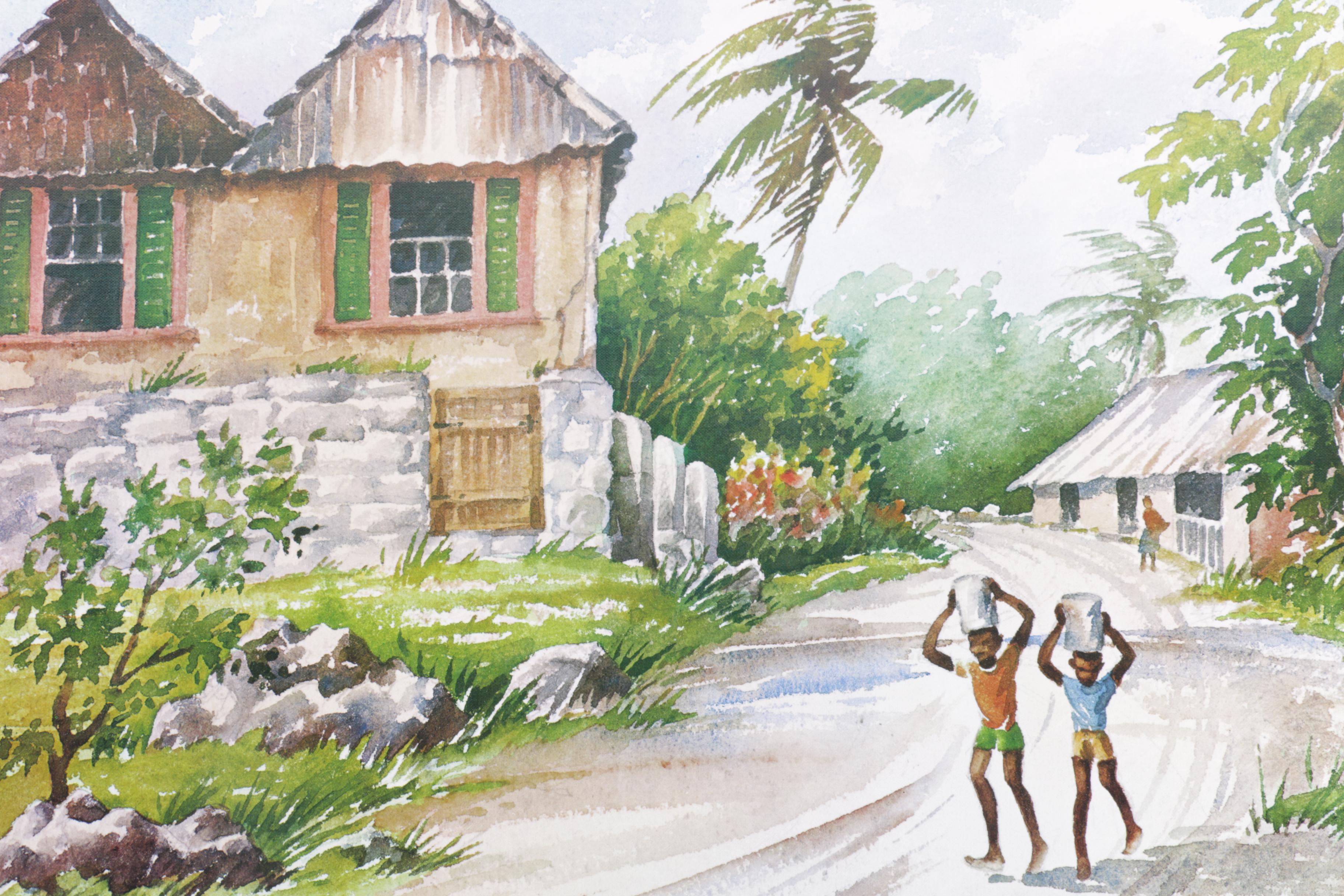 Pair of Reproduction Prints After Margaret K Rhodes's Jamaican Paintings