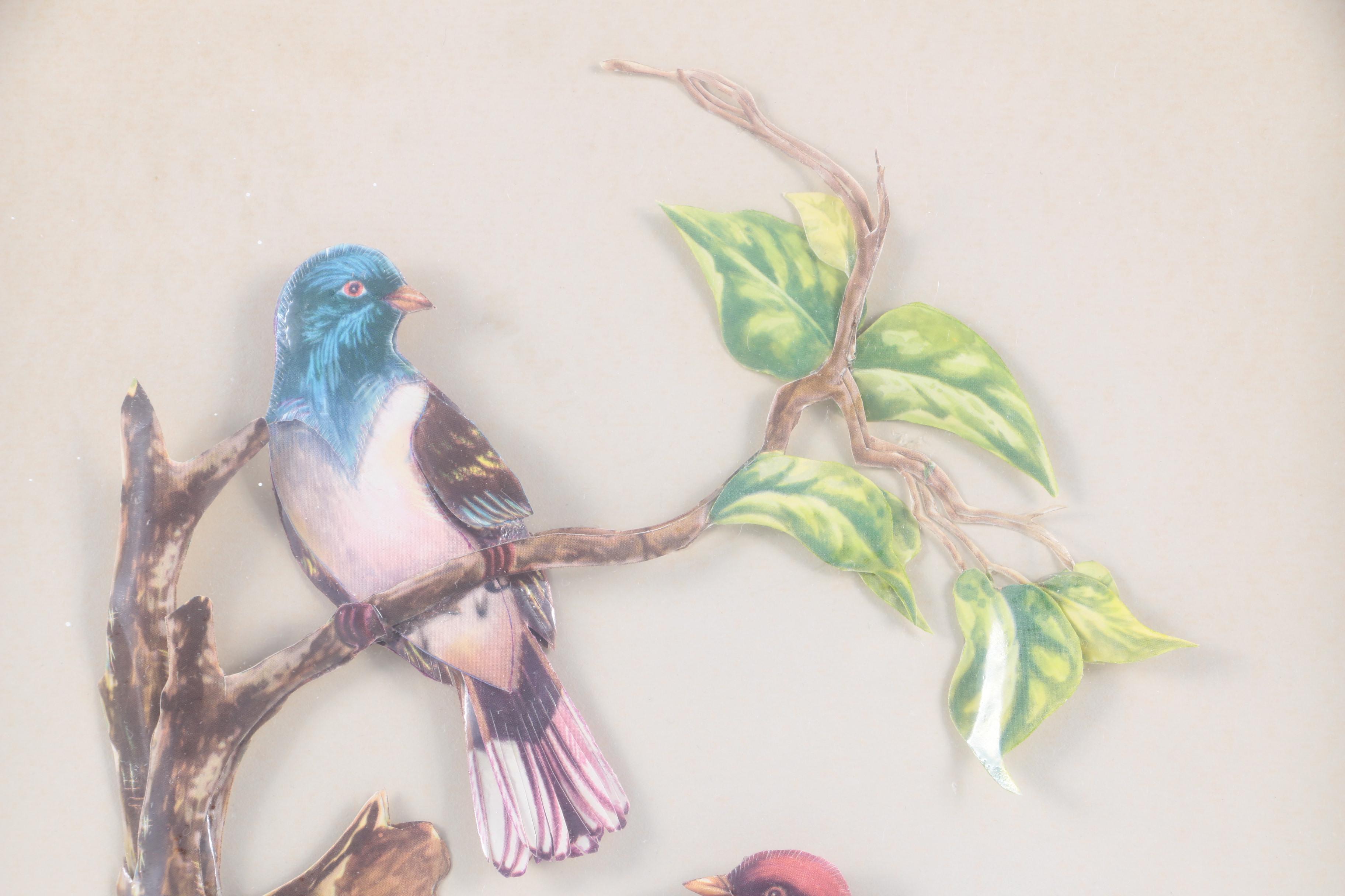 P. Appelt Offset Lithograph on Laser-Cut Metal Bird Illustration