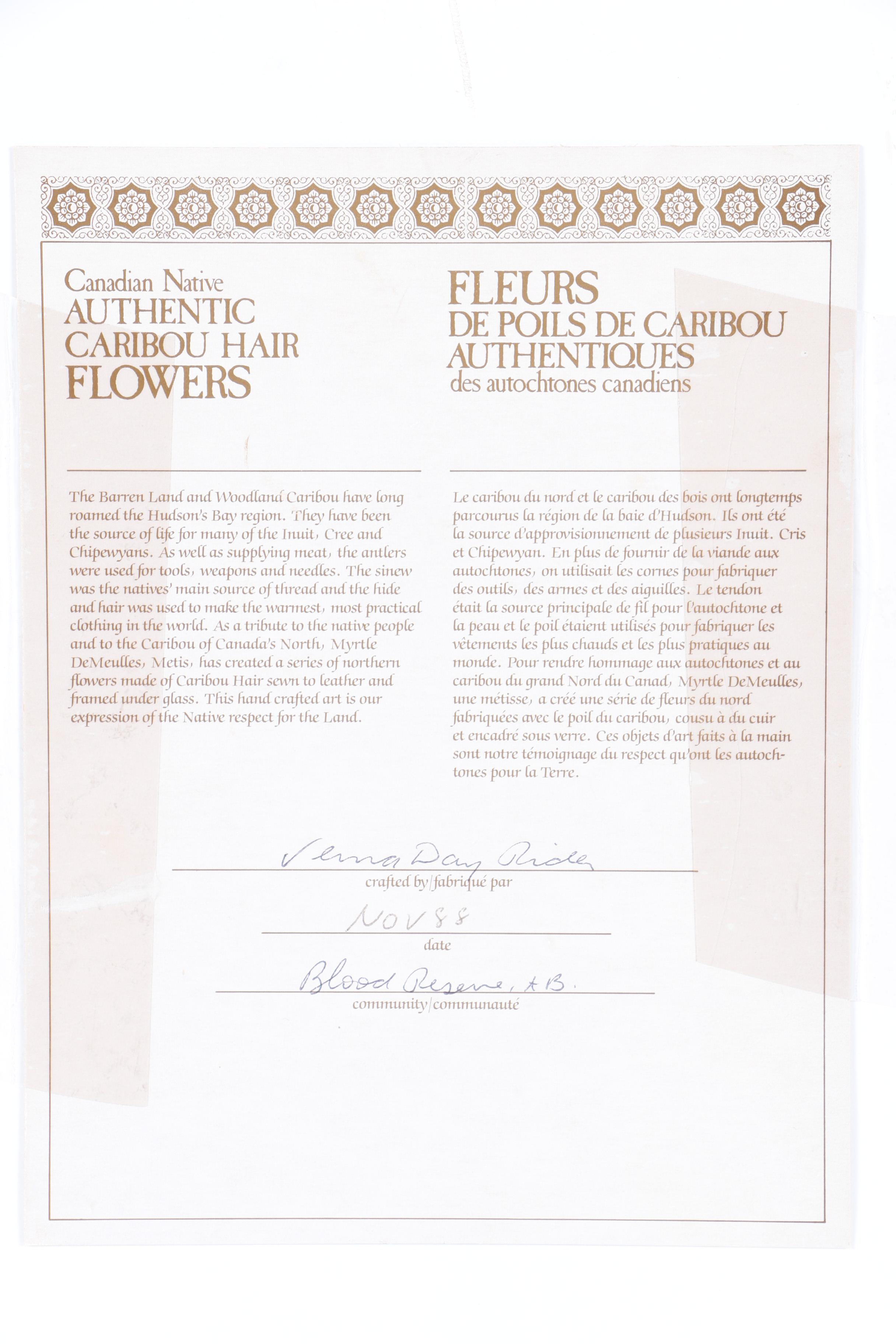 Caribou Hair Tufted Flowers on Leather