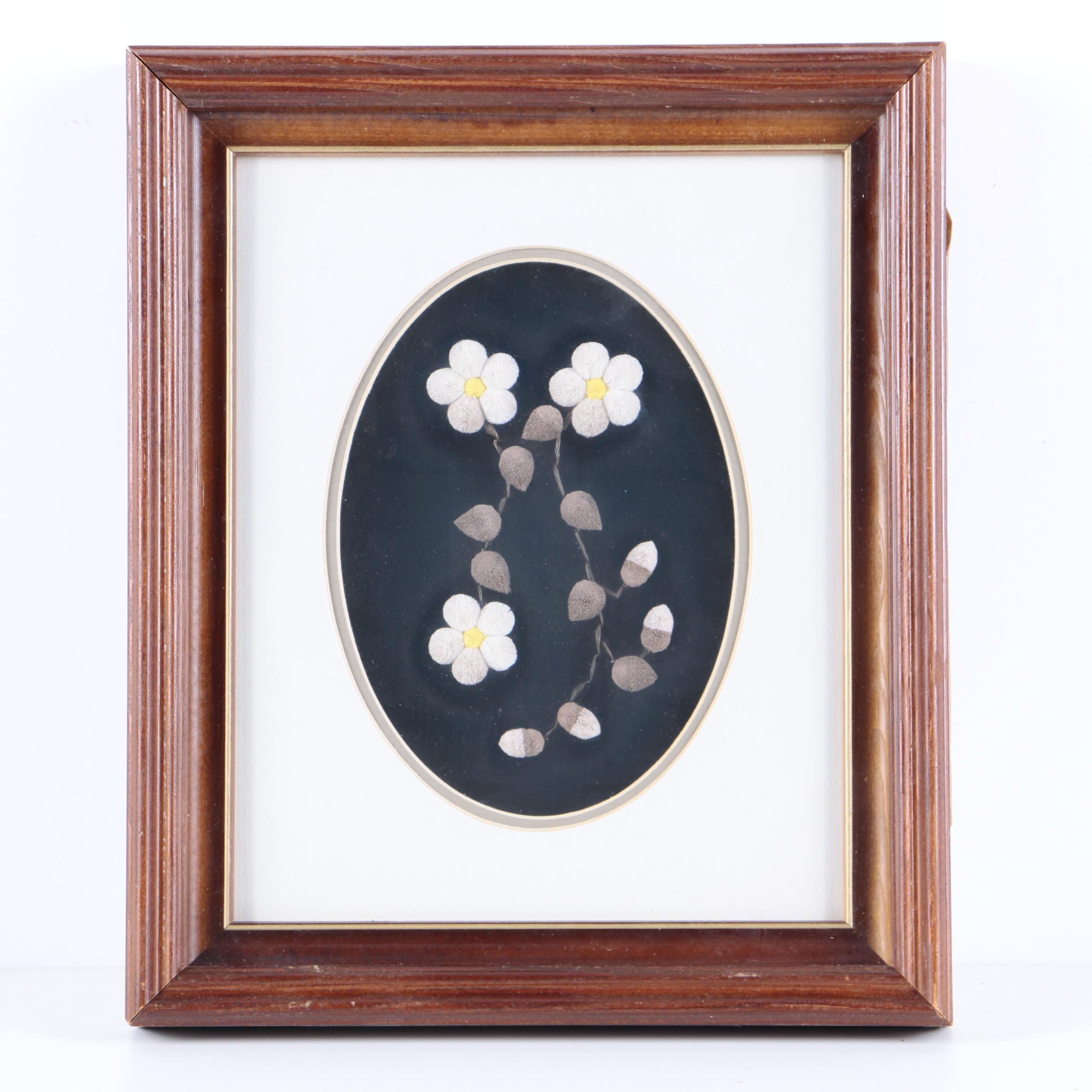 Caribou Hair Tufted Flowers on Leather