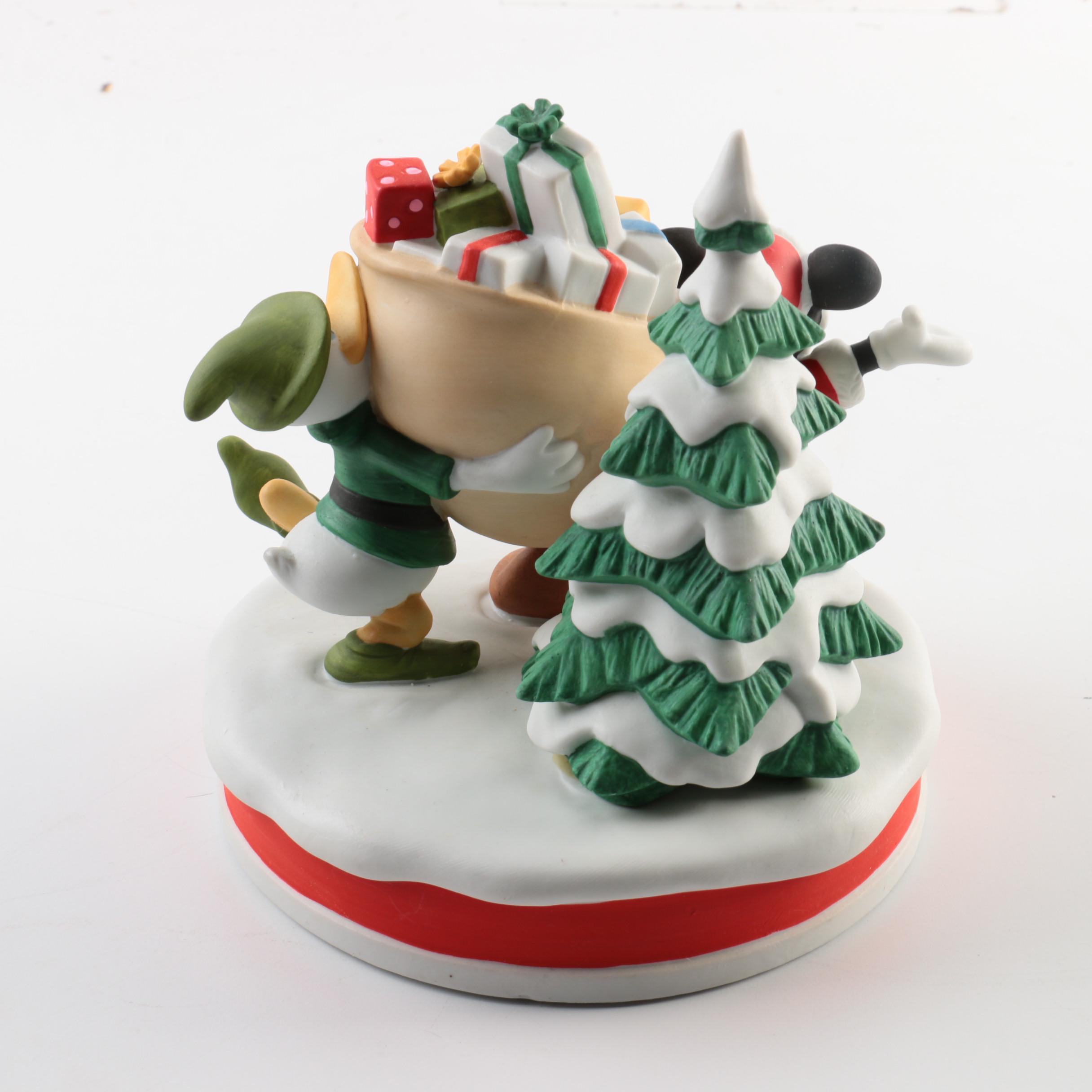 Pair of Disney Christmas Figurines