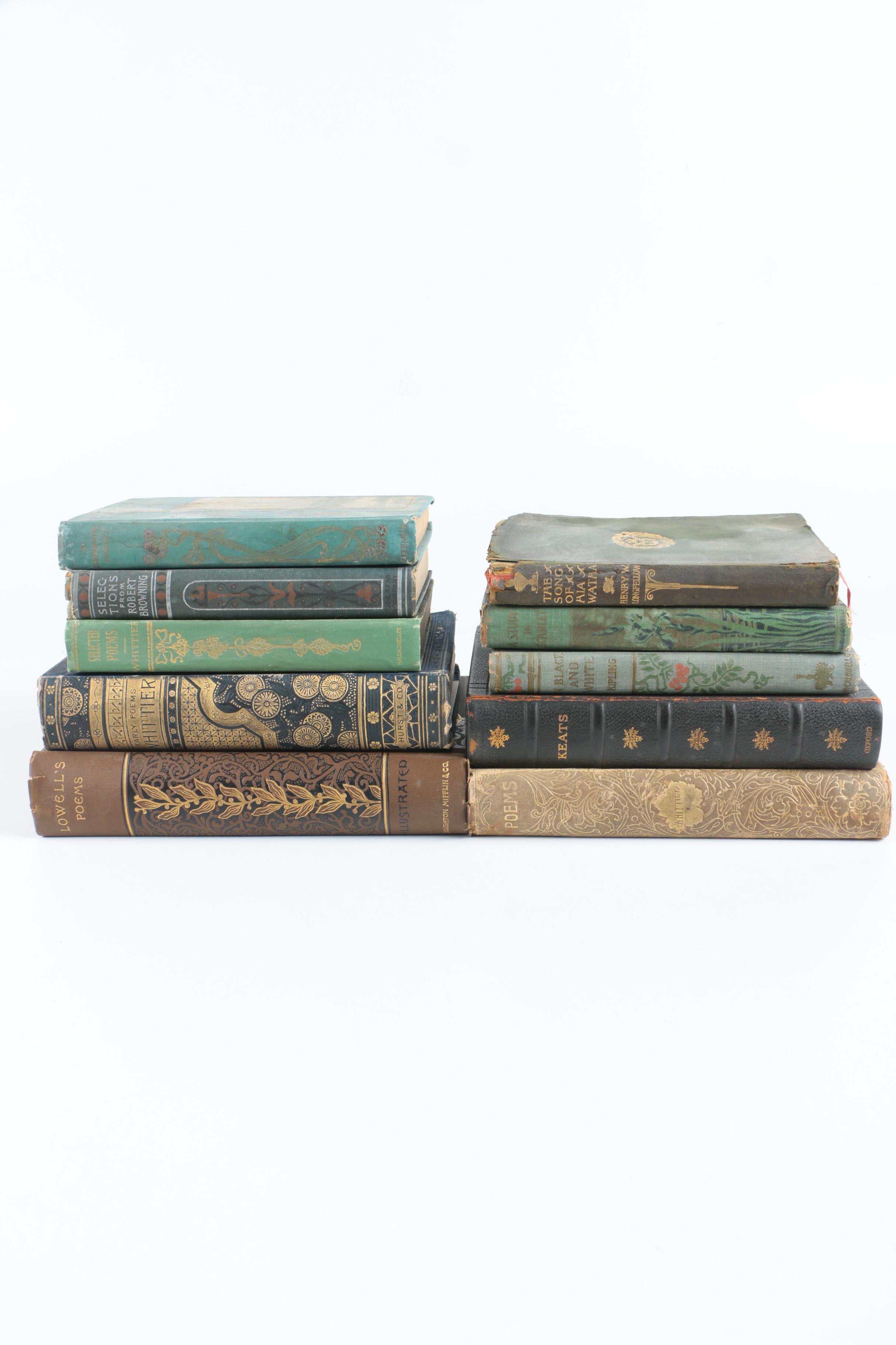 Assorted Antique Hardcover Poetry Books