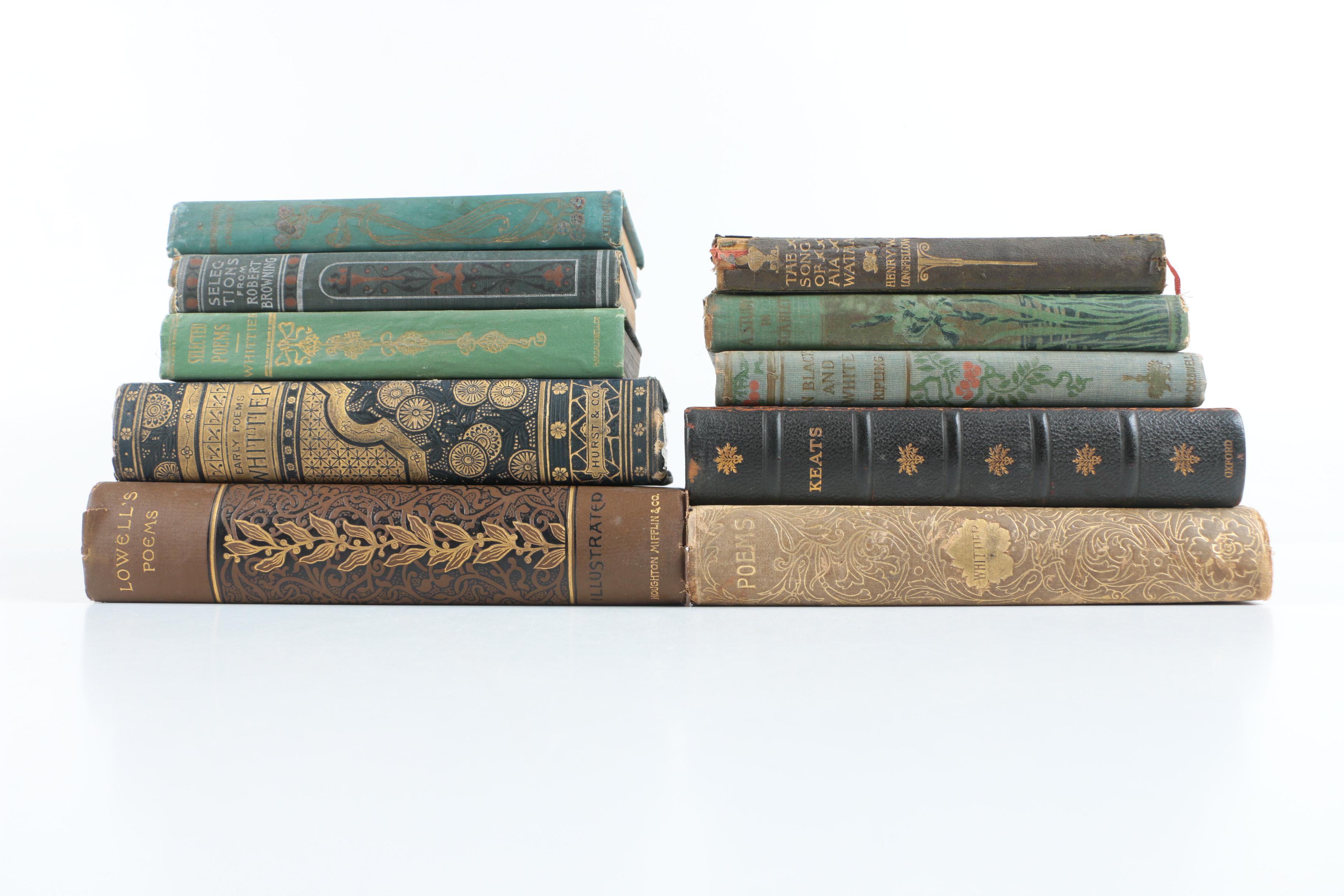 Assorted Antique Hardcover Poetry Books