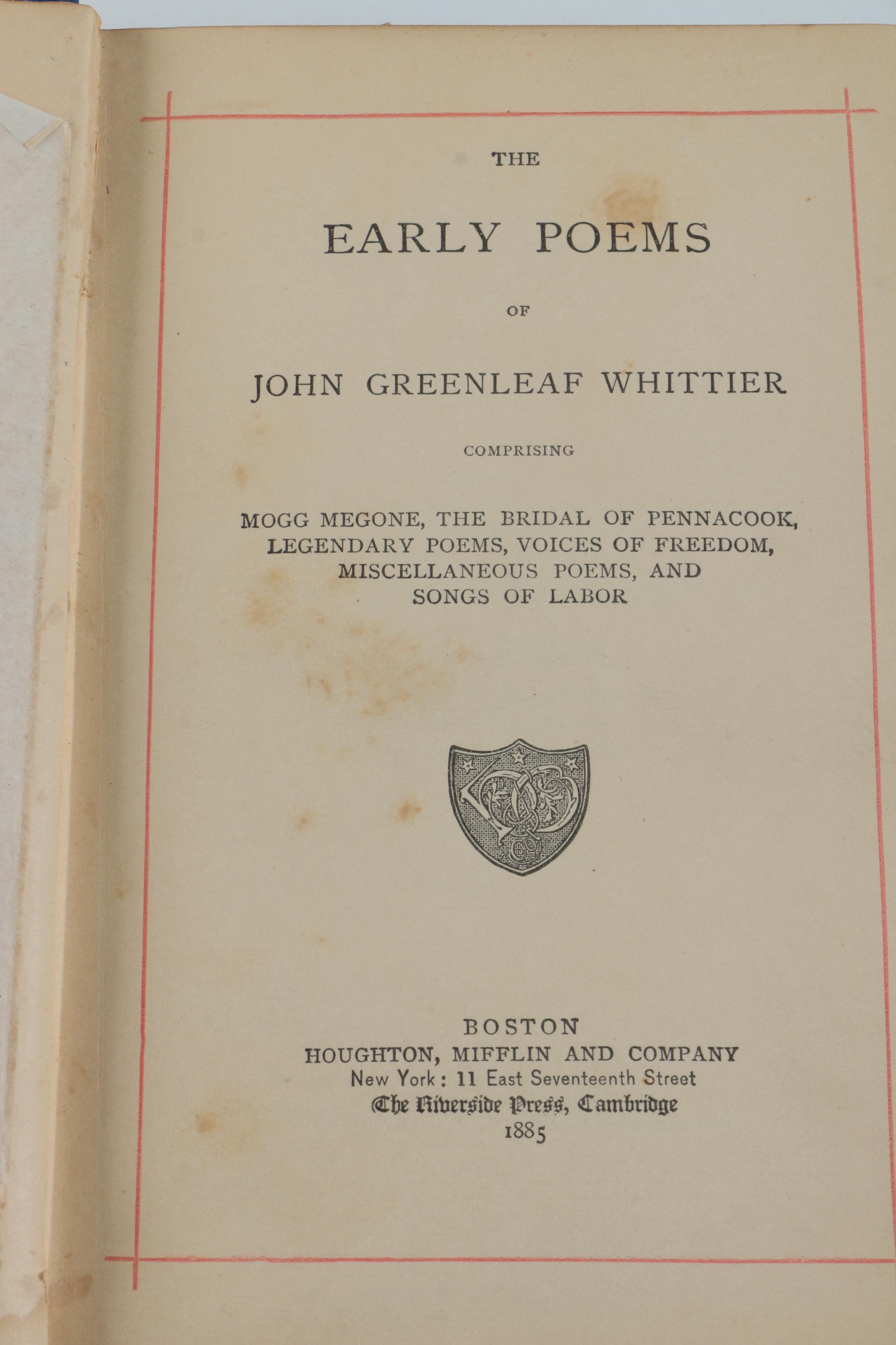 Assorted Antique Hardcover Poetry Books