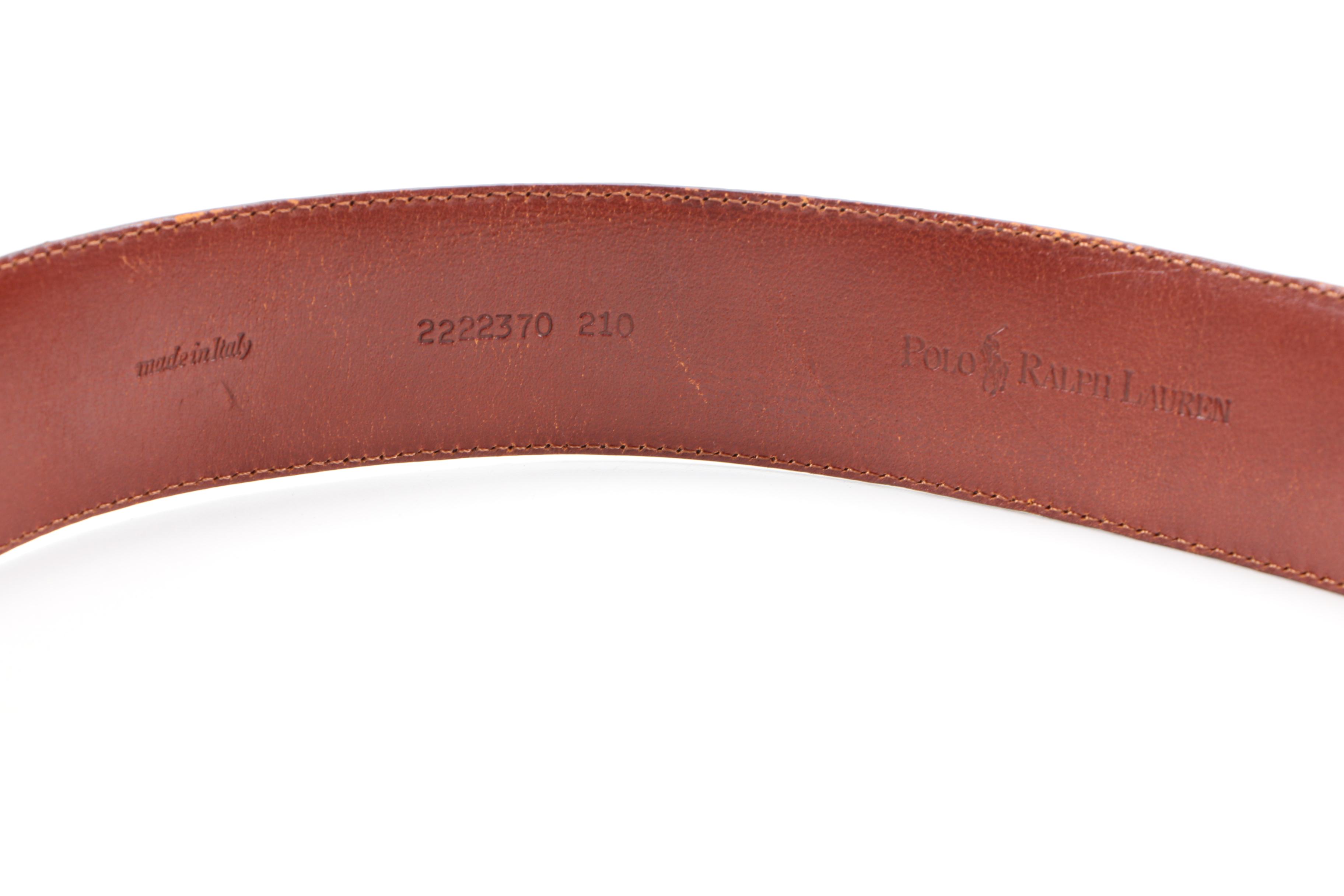 Polo Ralph Lauren Sterling Silver and Alligator Leather Belt