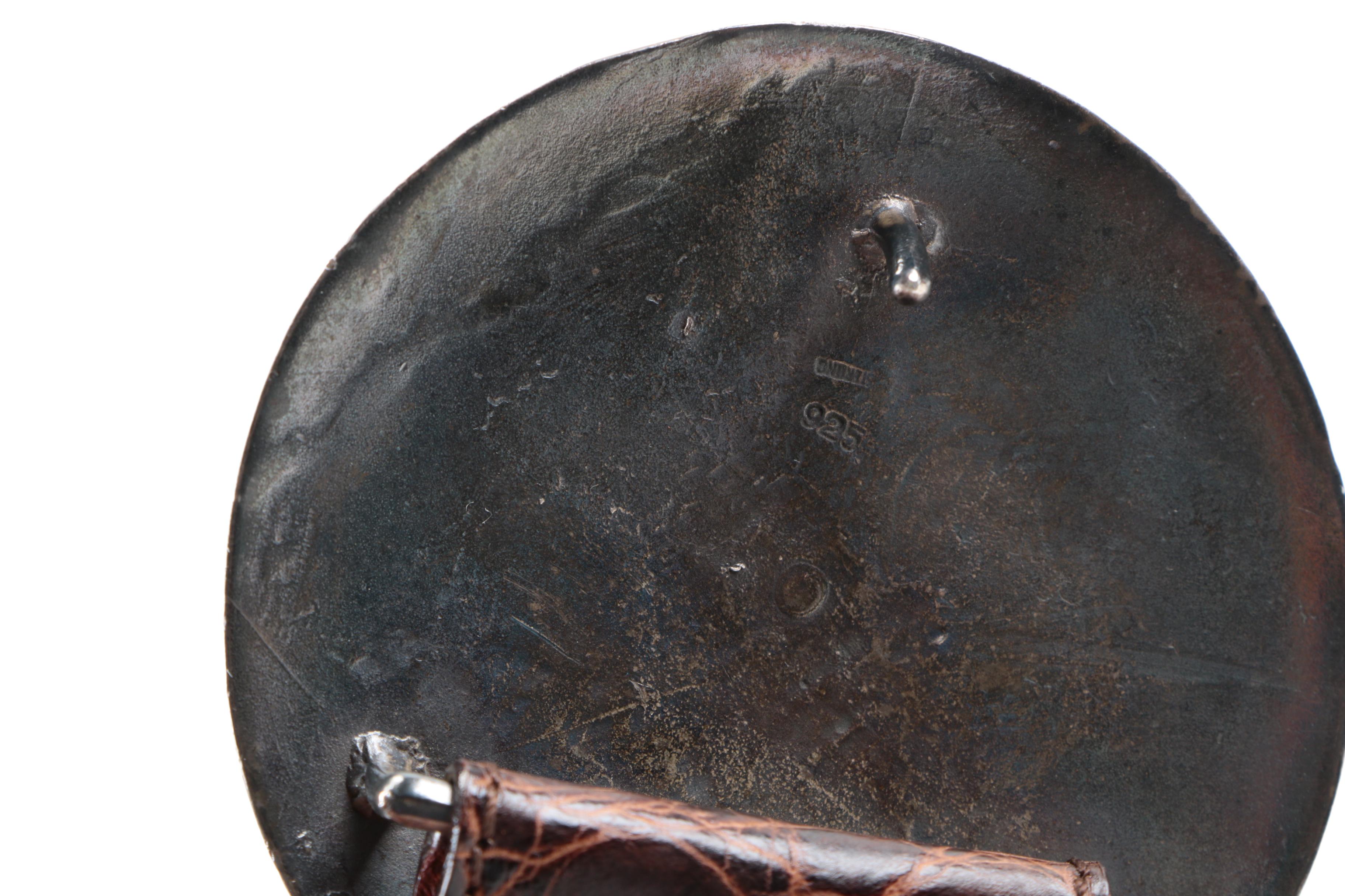 Polo Ralph Lauren Sterling Silver and Alligator Leather Belt