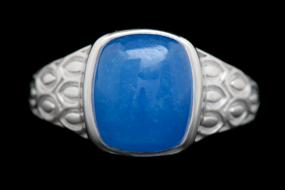Sterling Silver and Dyed Blue Quartz Ring