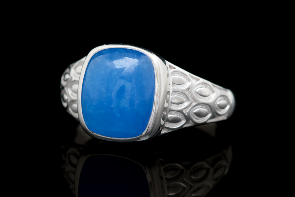 Sterling Silver and Dyed Blue Quartz Ring