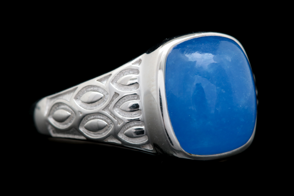 Sterling Silver and Dyed Blue Quartz Ring