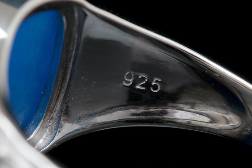 Sterling Silver and Dyed Blue Quartz Ring