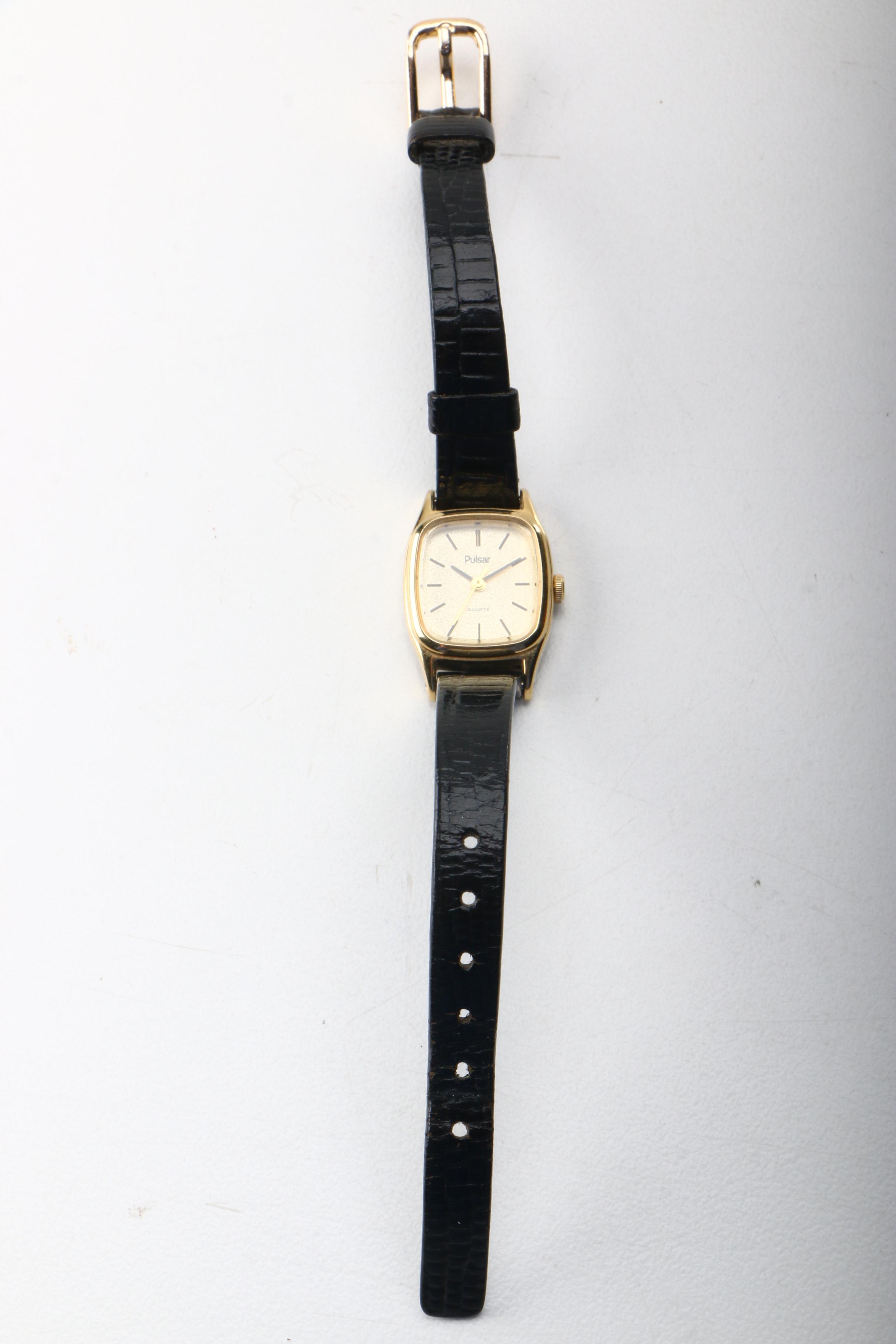 Grouping of Vinage Watches Including Pulsar and Bulova