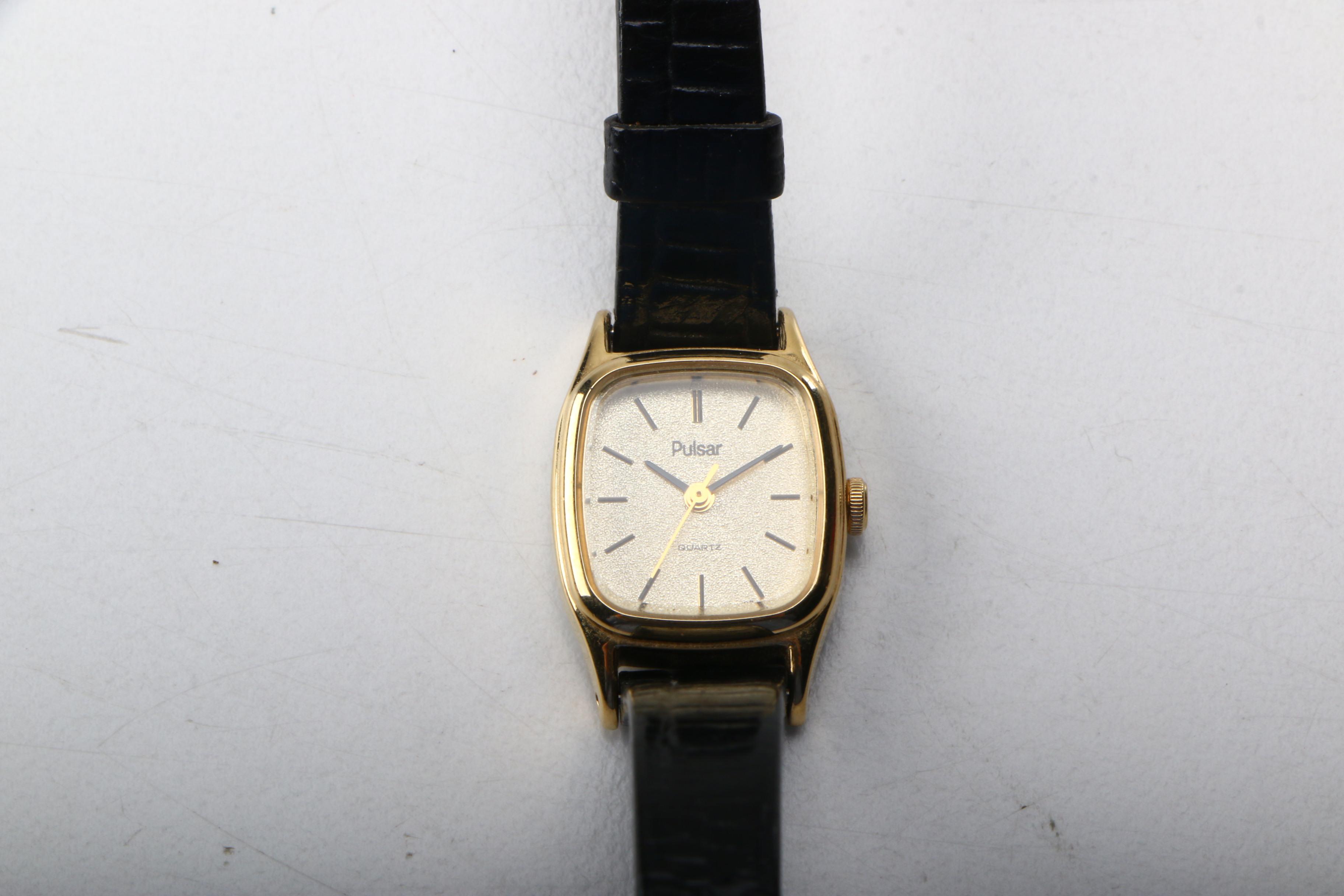 Grouping of Vinage Watches Including Pulsar and Bulova