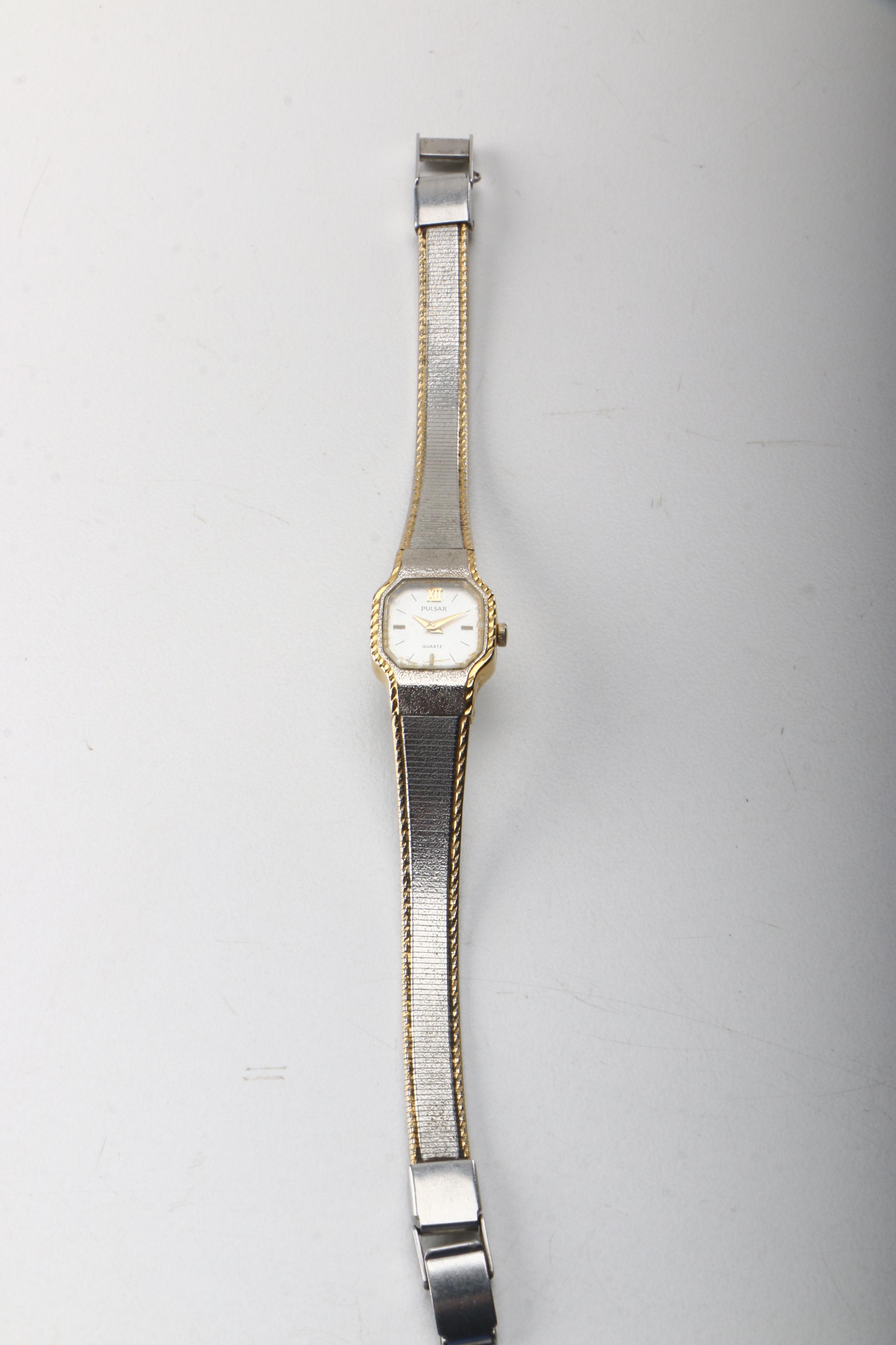 Grouping of Vinage Watches Including Pulsar and Bulova