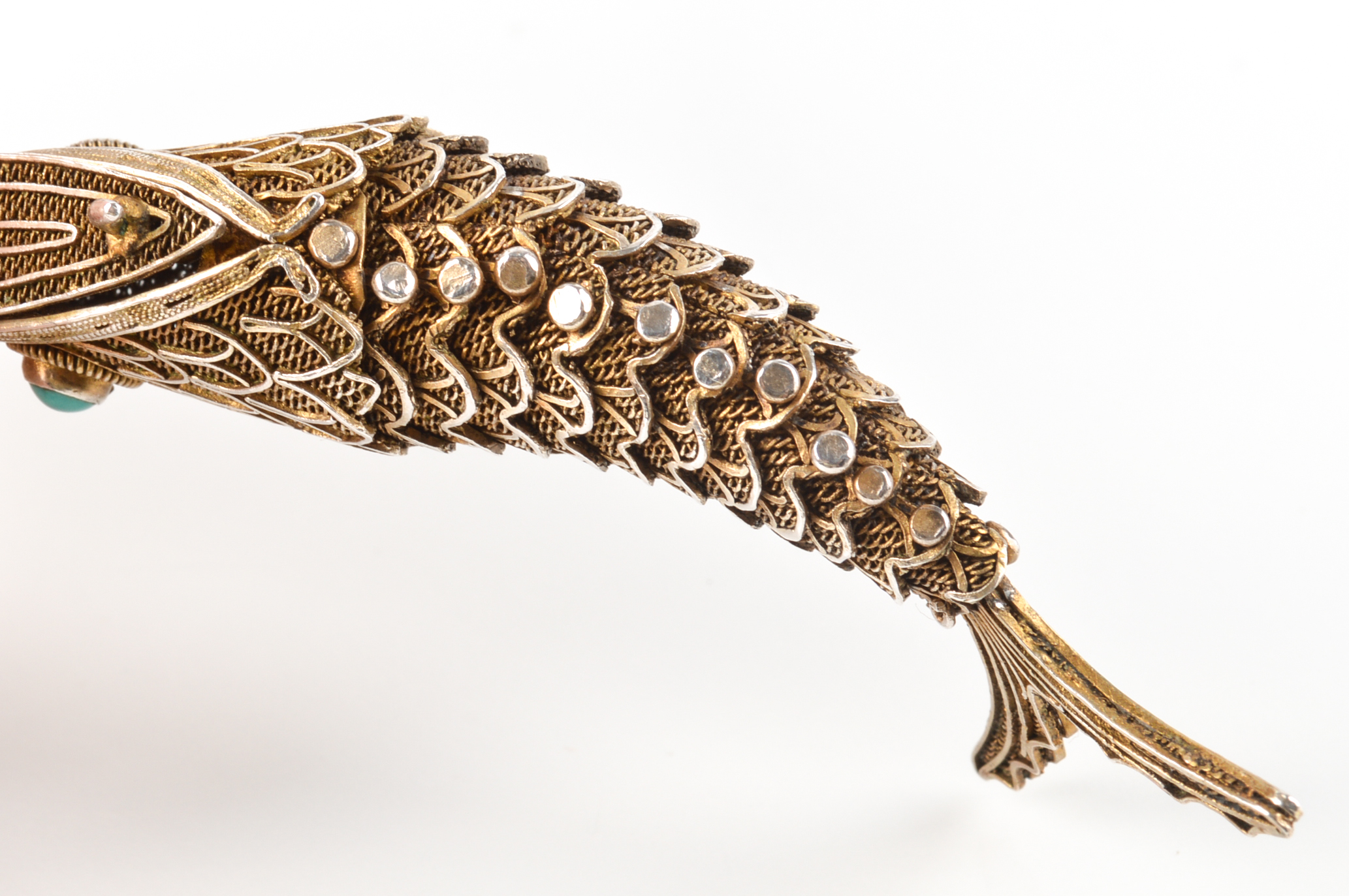 Vintage Articulated Sterling Silver Fish Pendant