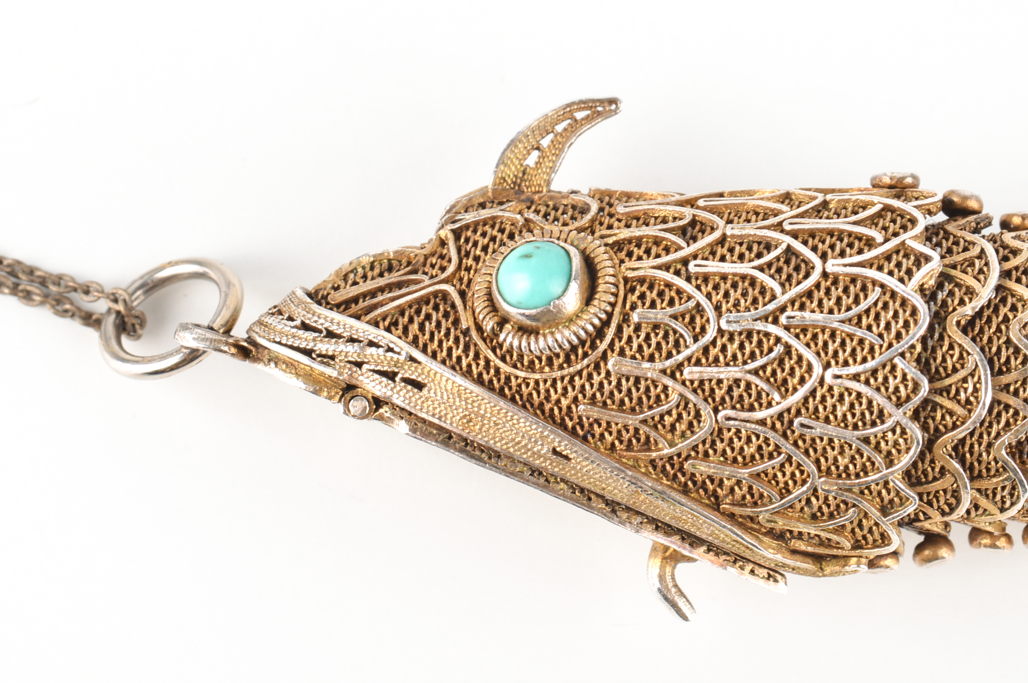 Vintage Articulated Sterling Silver Fish Pendant