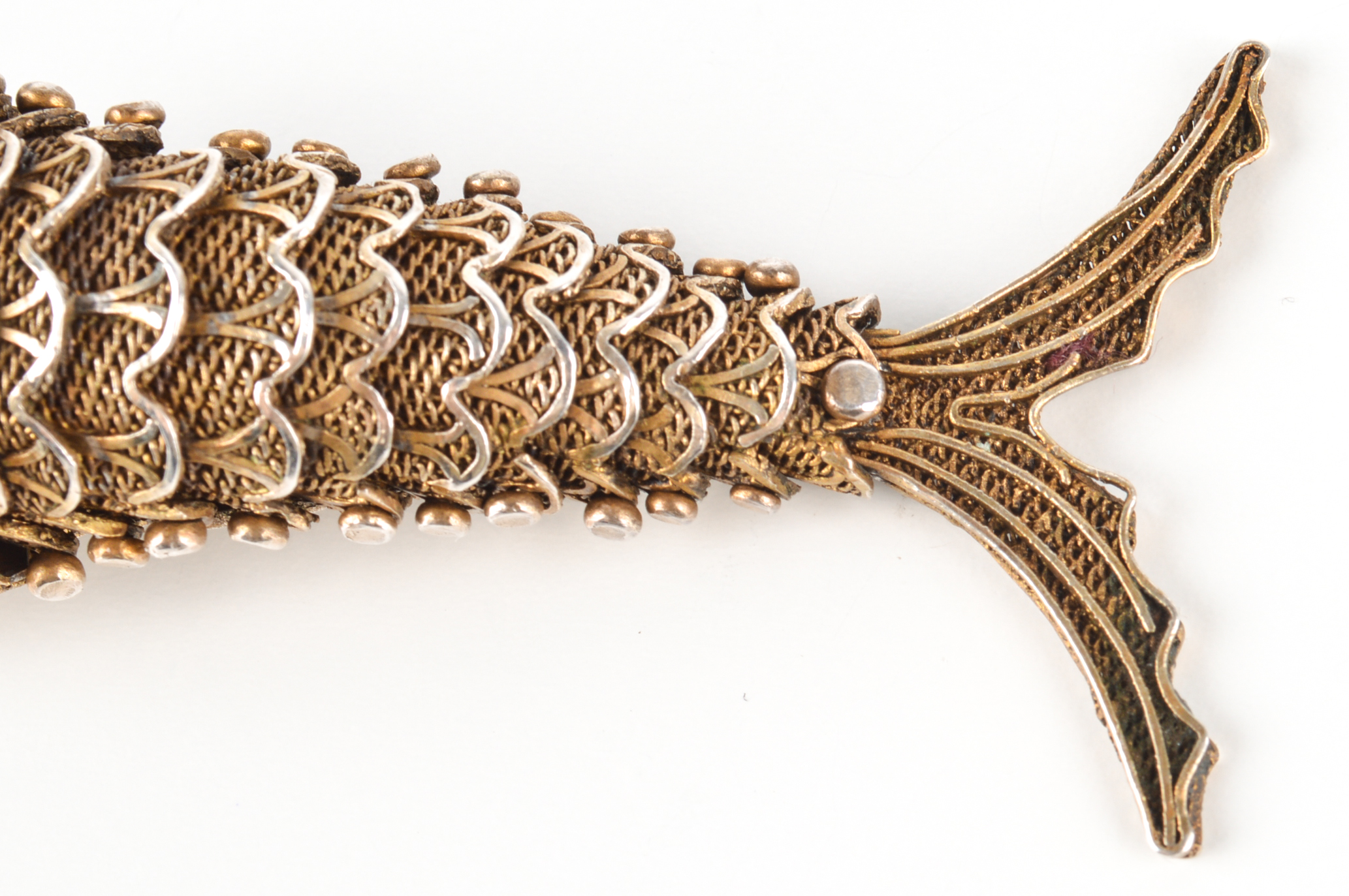 Vintage Articulated Sterling Silver Fish Pendant