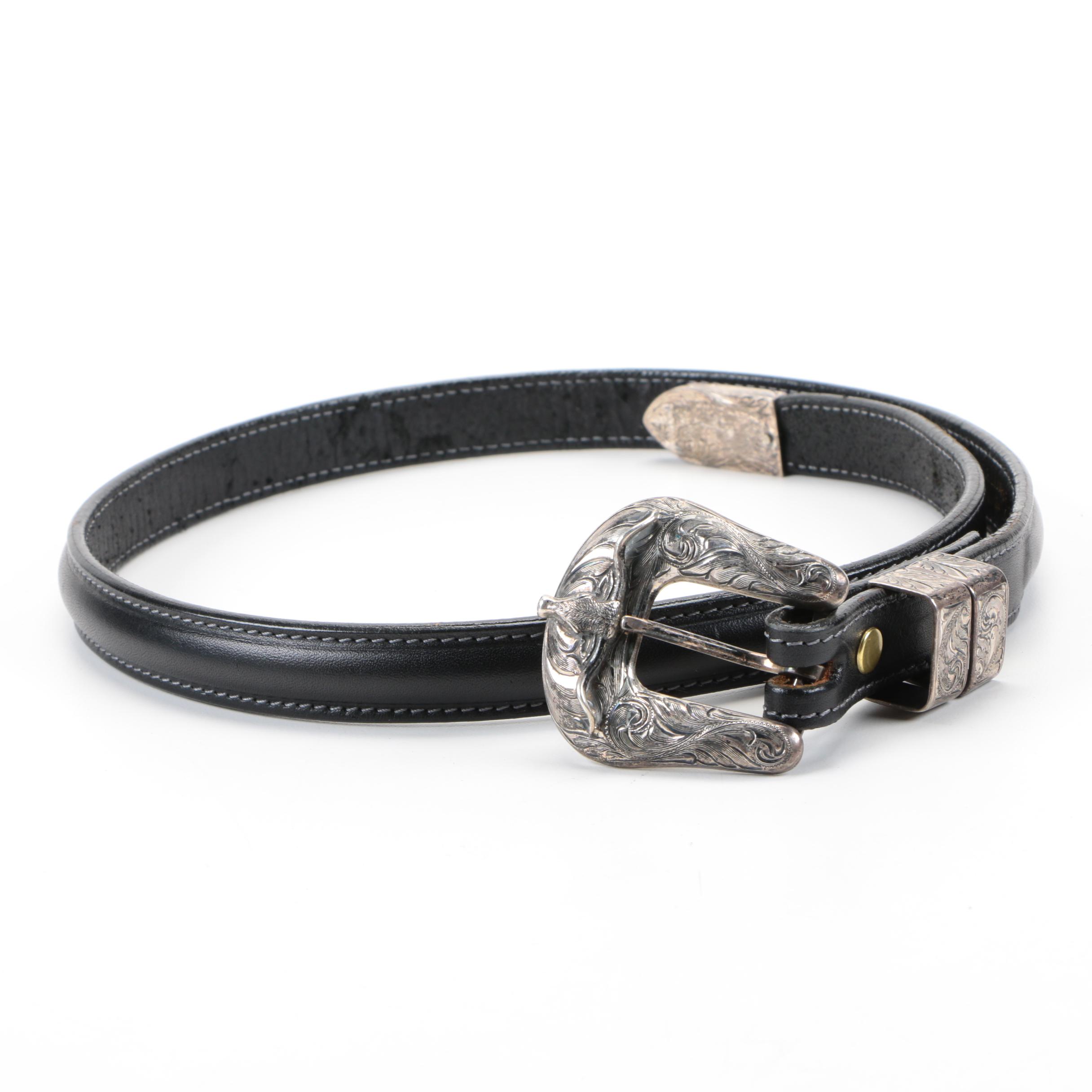 Chit Vogt Sterling Silver and Leather Belt